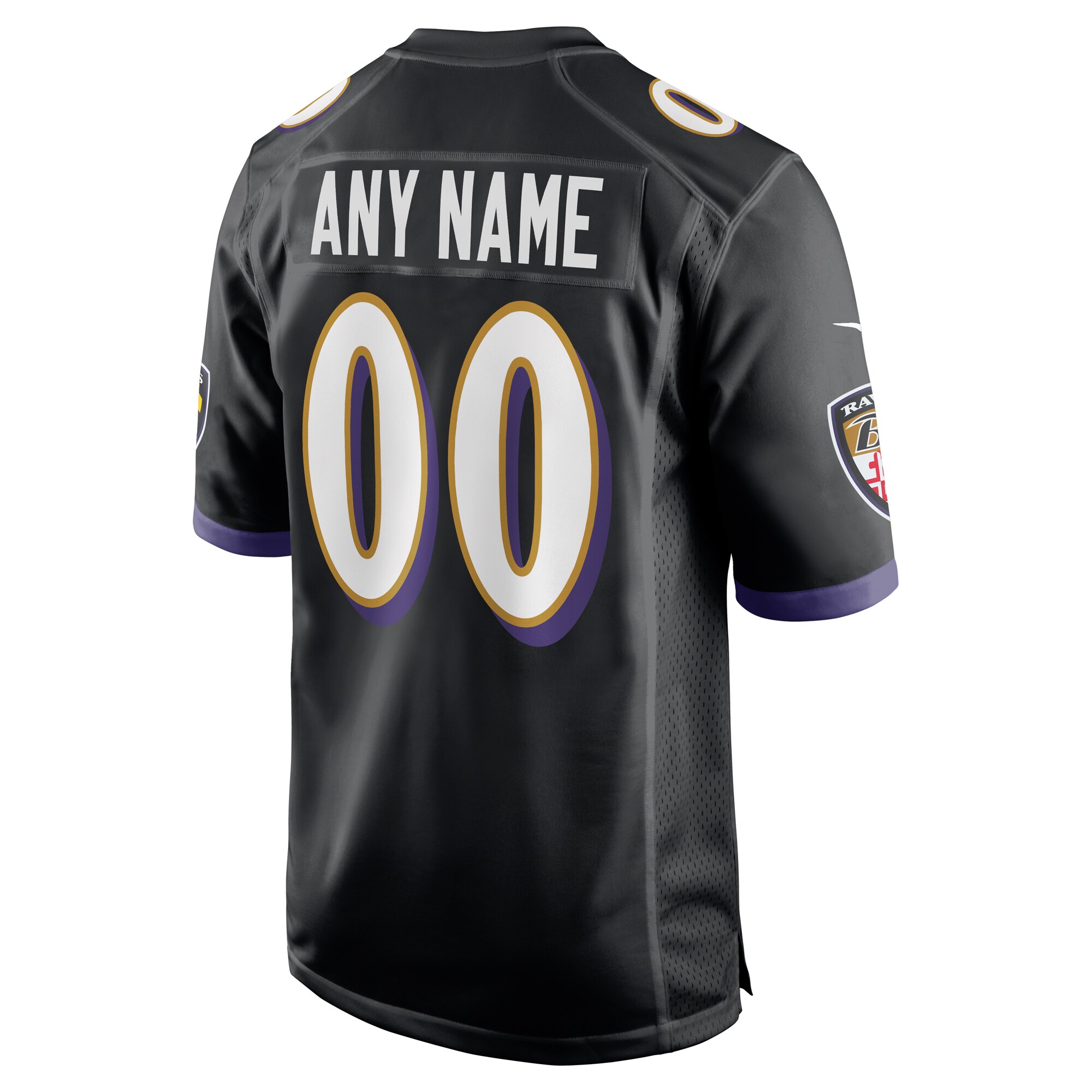 Baltimore Ravens  Youth Game Custom Jersey - Black