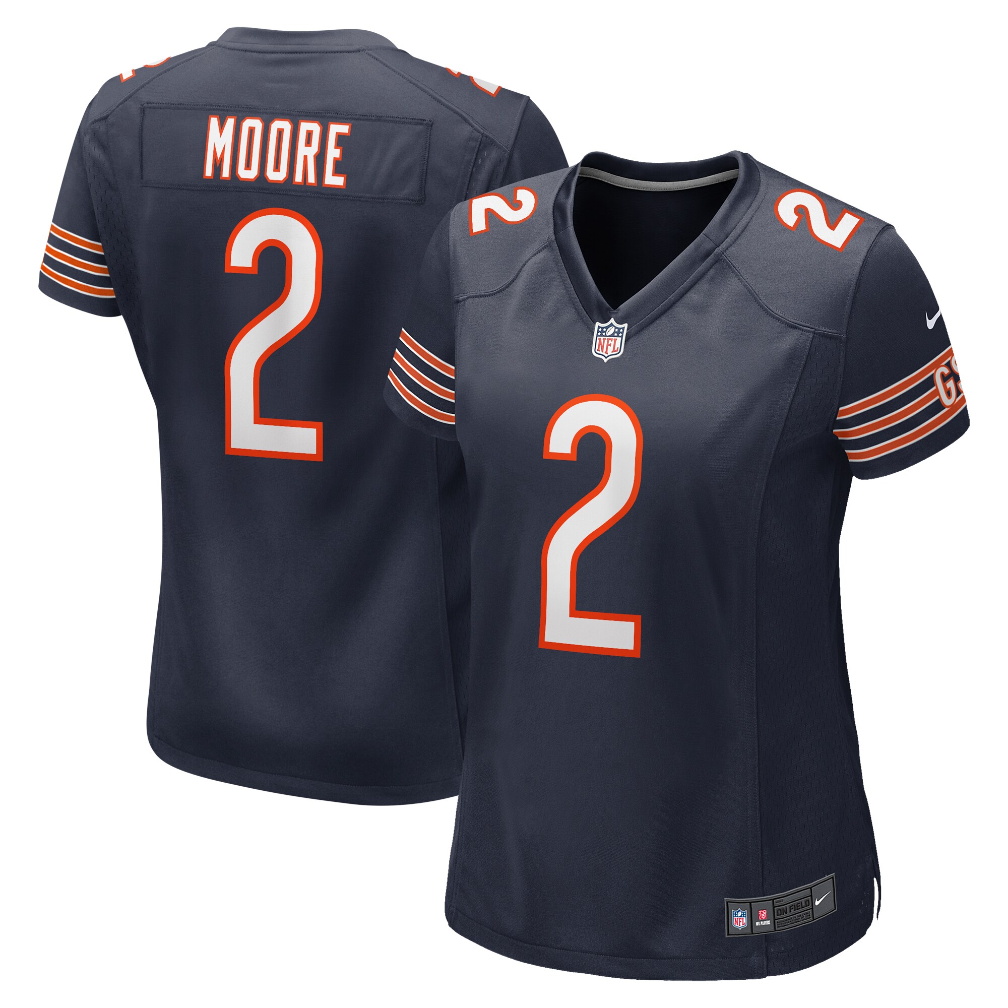 D.J. Moore Chicago Bears  Women's Game Jersey - Navy