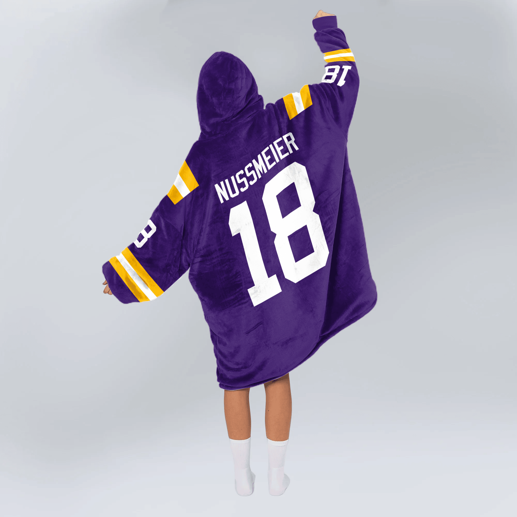 Adult G.N 18 LSU Football Unisex Blanket Hoodie