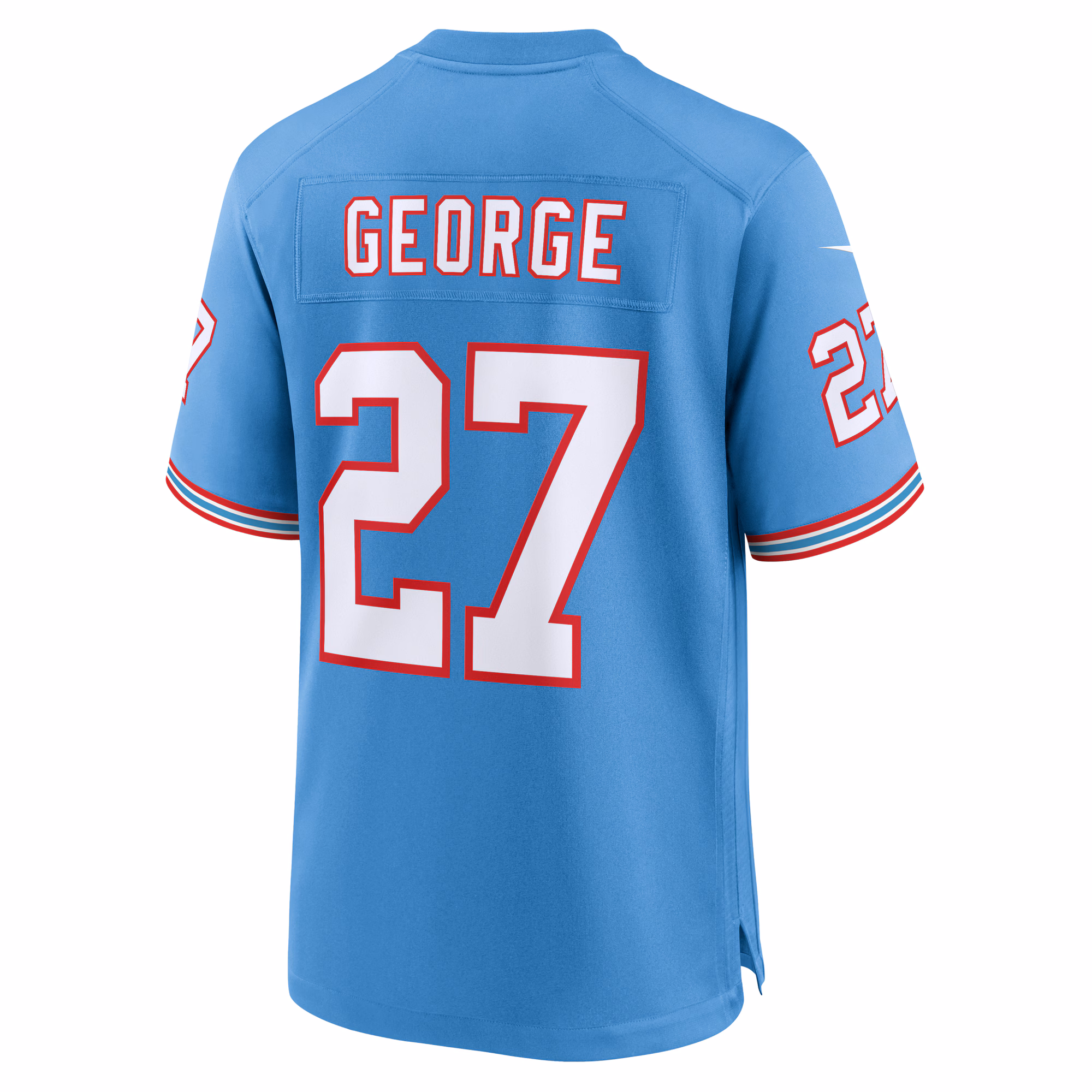 Eddie George Tennessee Titans Oilers Throwback Retired Player Game Jersey - Light Blue