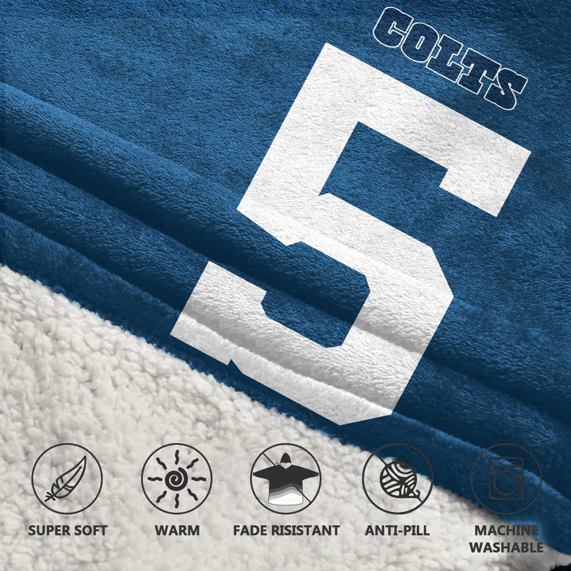 Adult A.R 5 Indianapolis Football Unisex Blanket Hoodie