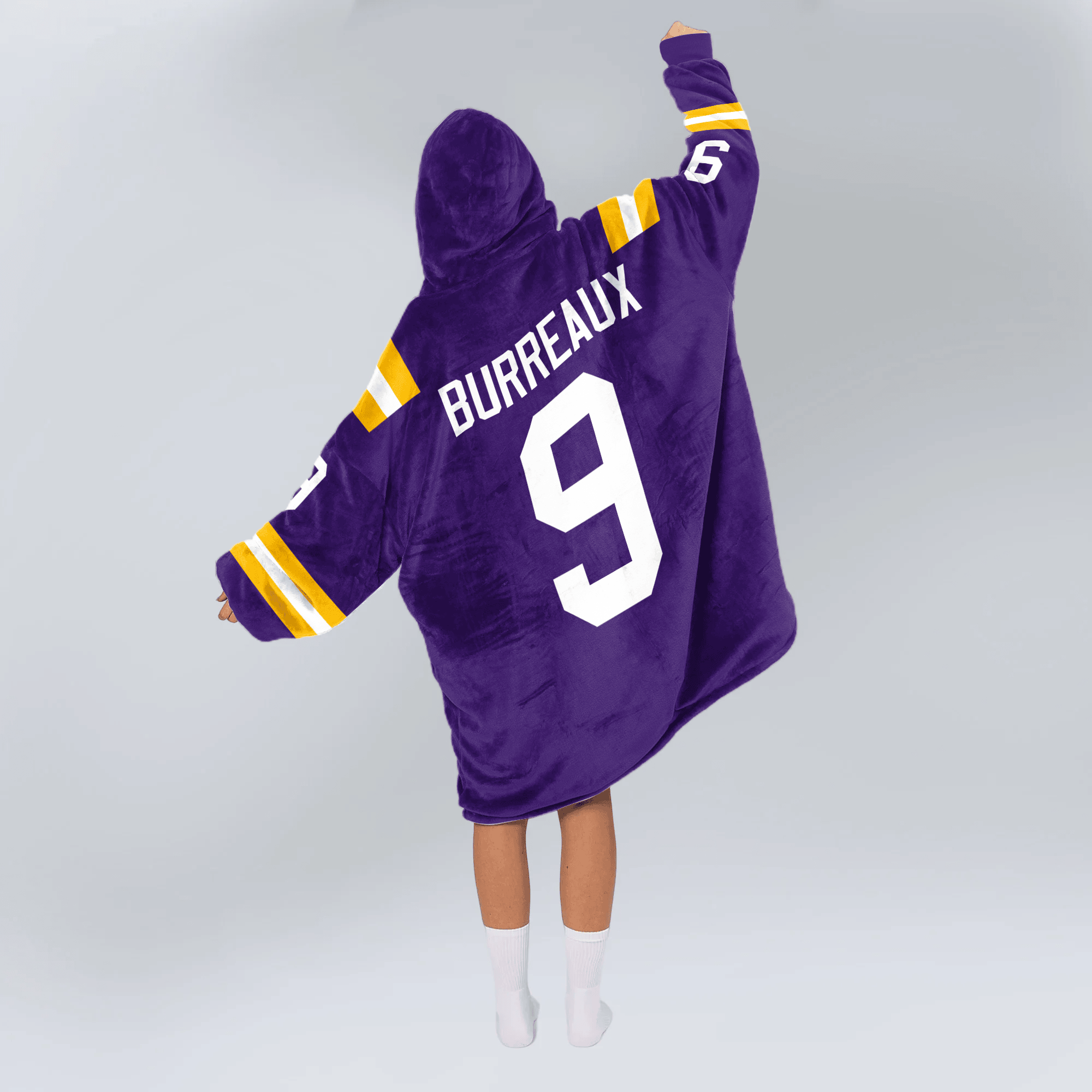 Adult J.B 9 LSU Football Unisex Blanket Hoodie