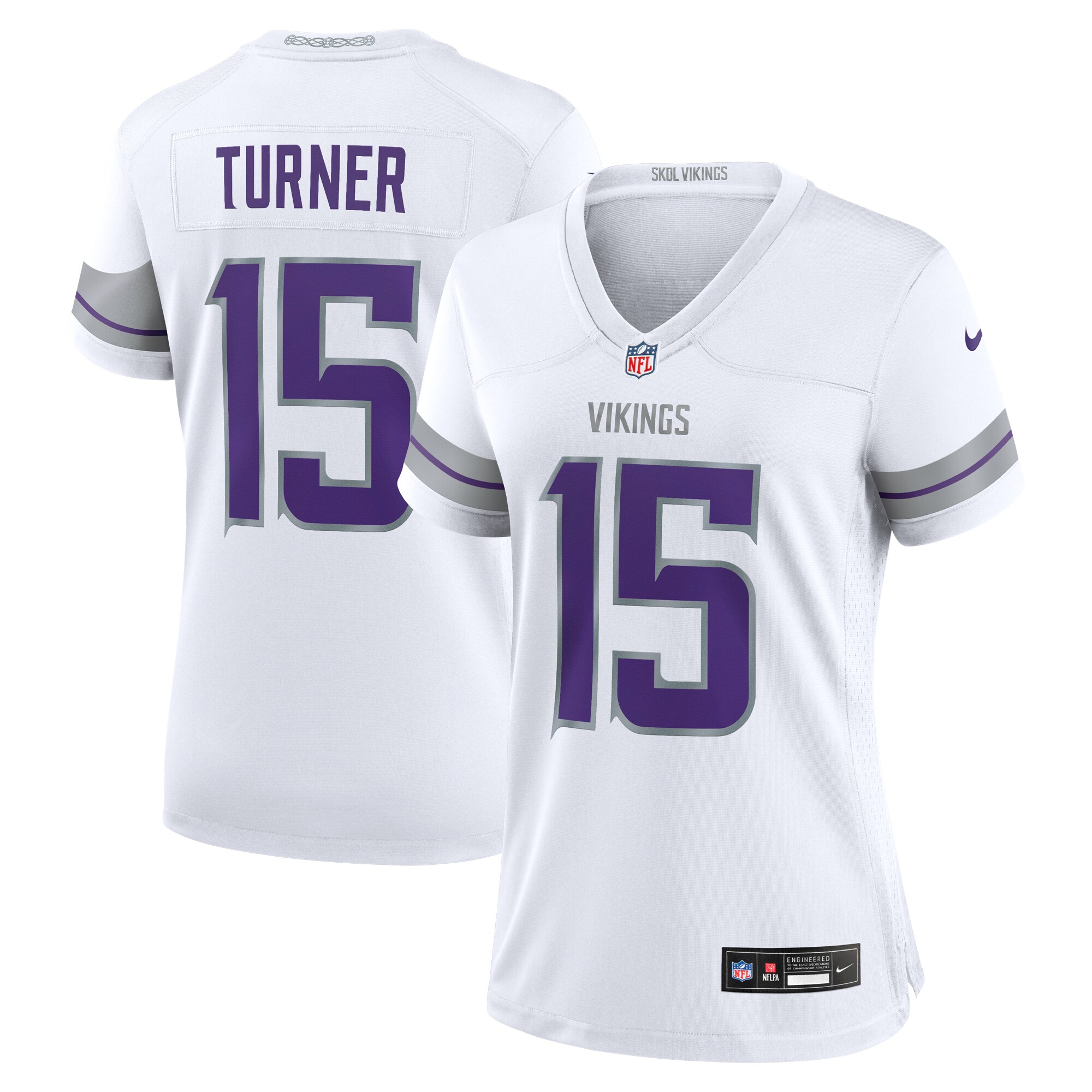 Dallas Turner Minnesota Vikings Women's Alternate Game Player Jersey - White