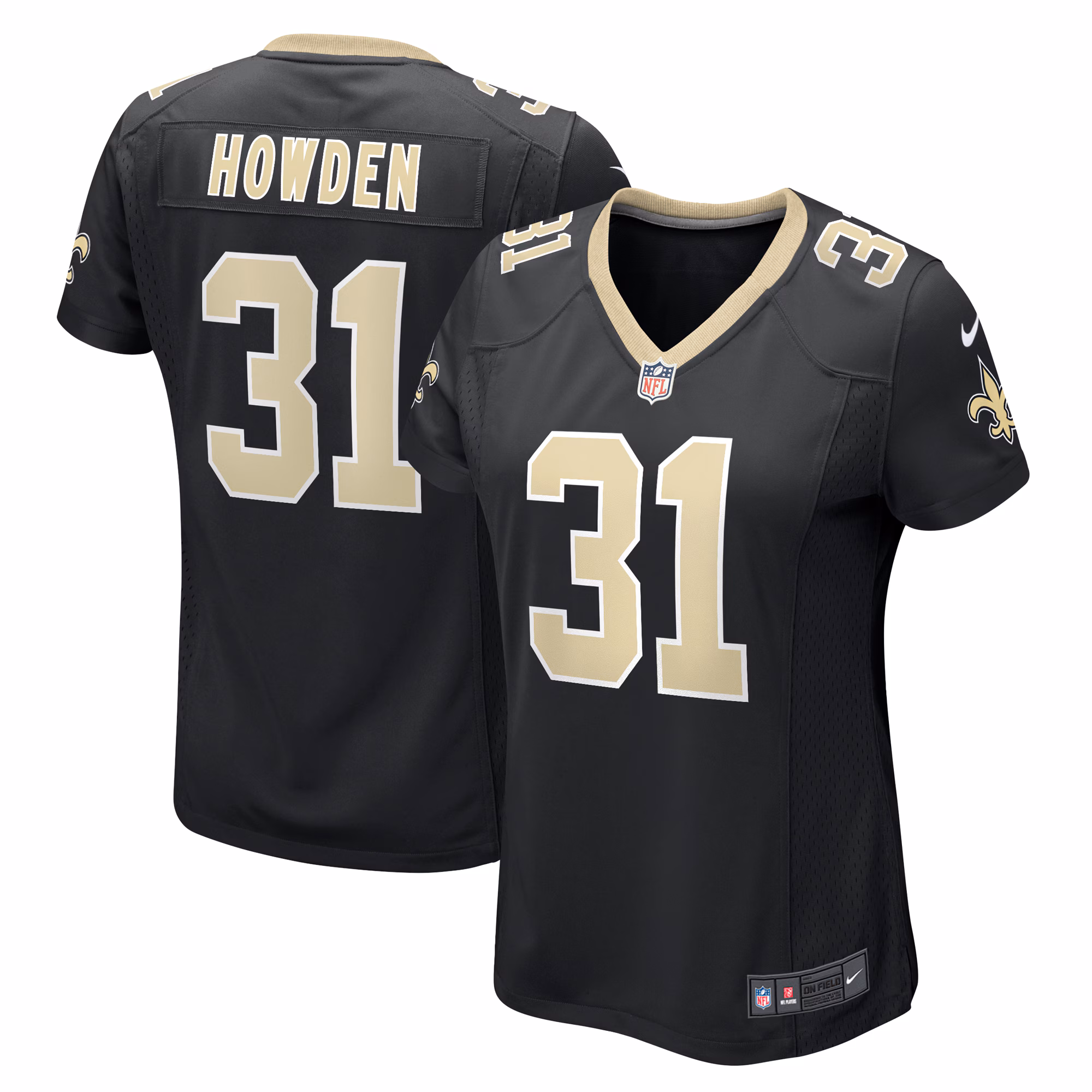 Howden New Orleans Saints Women's Team Game Jersey -  Black