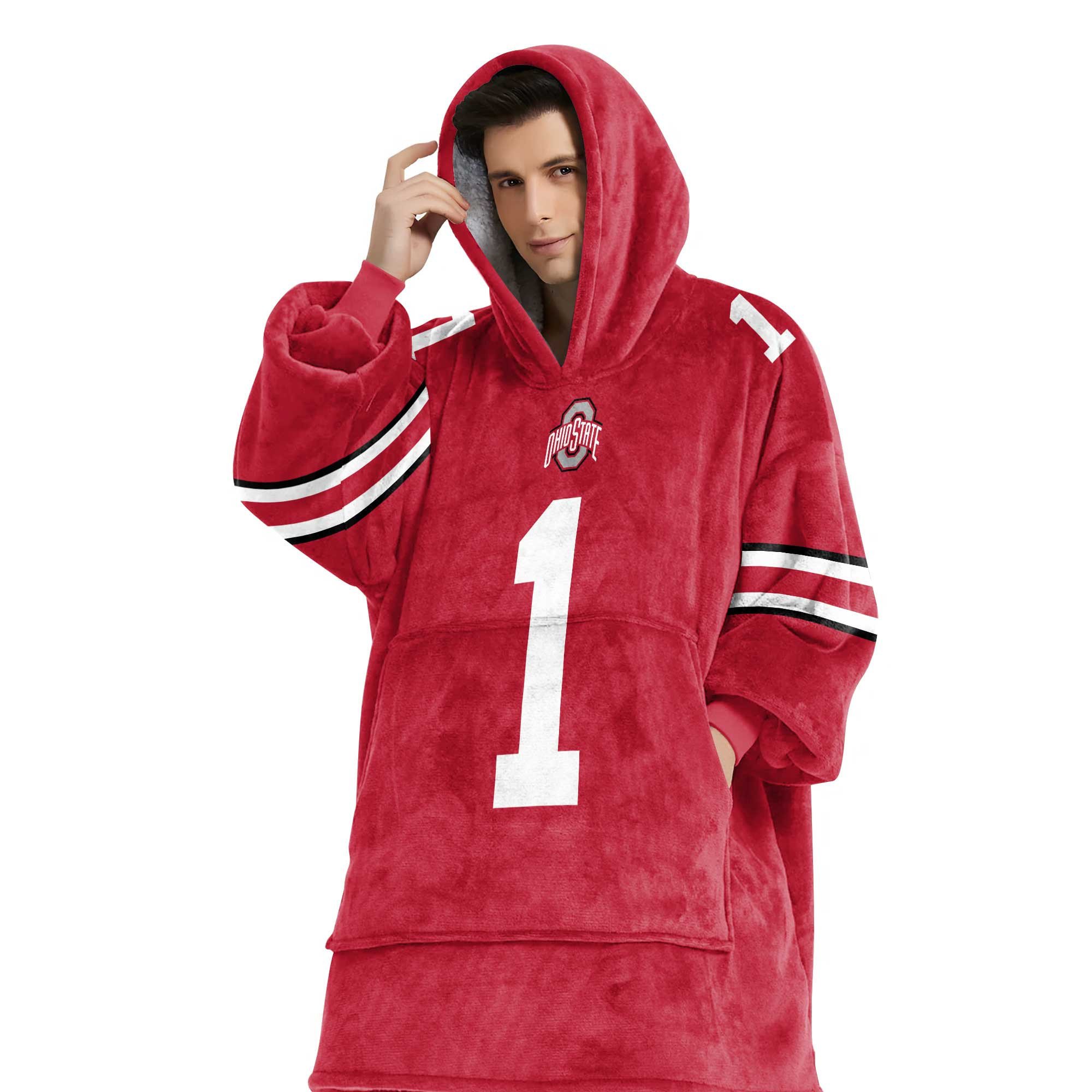 Adult 1 Ohio State Football Unisex Blanket Hoodie
