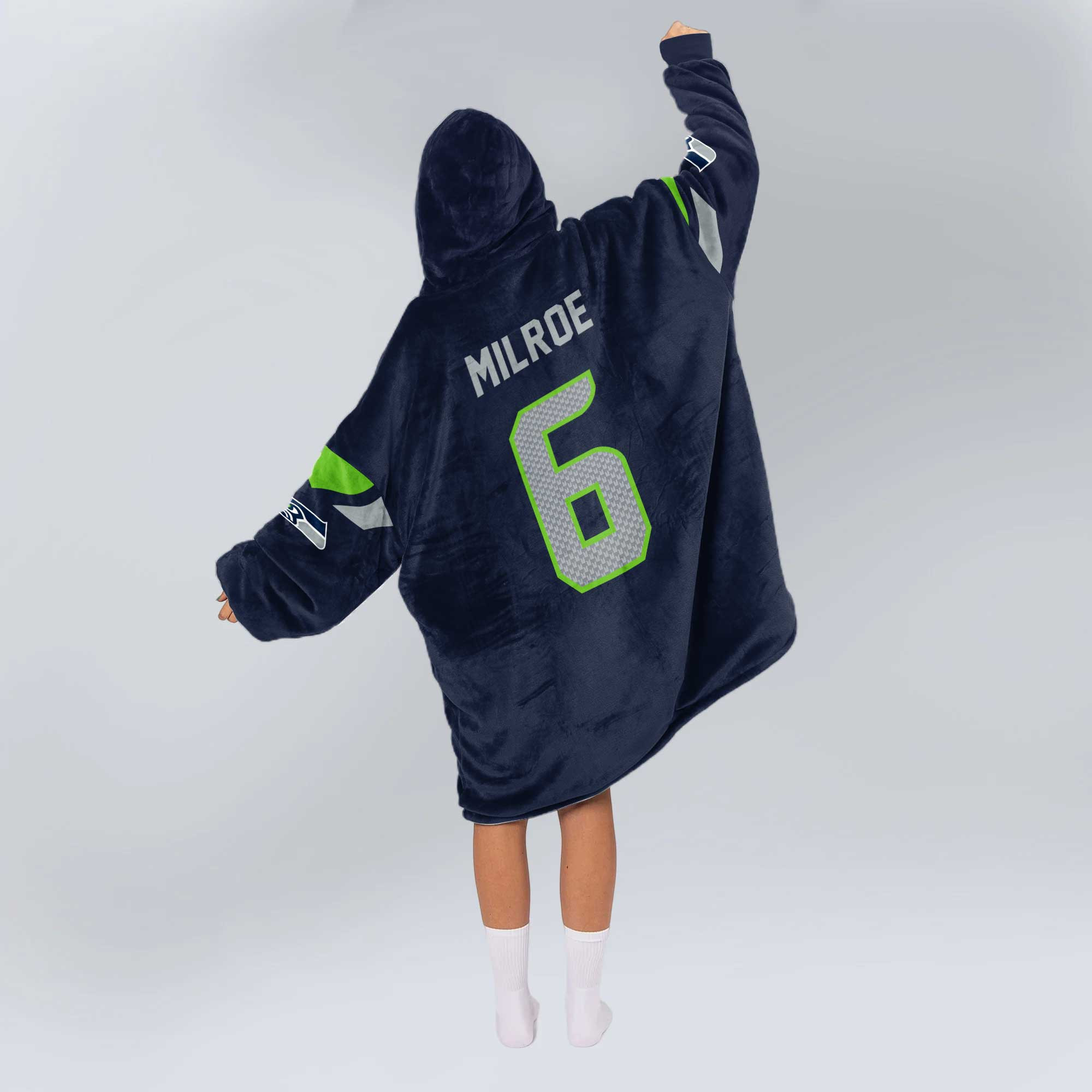 Adult 6 Seattle Football Unisex Blanket Hoodie