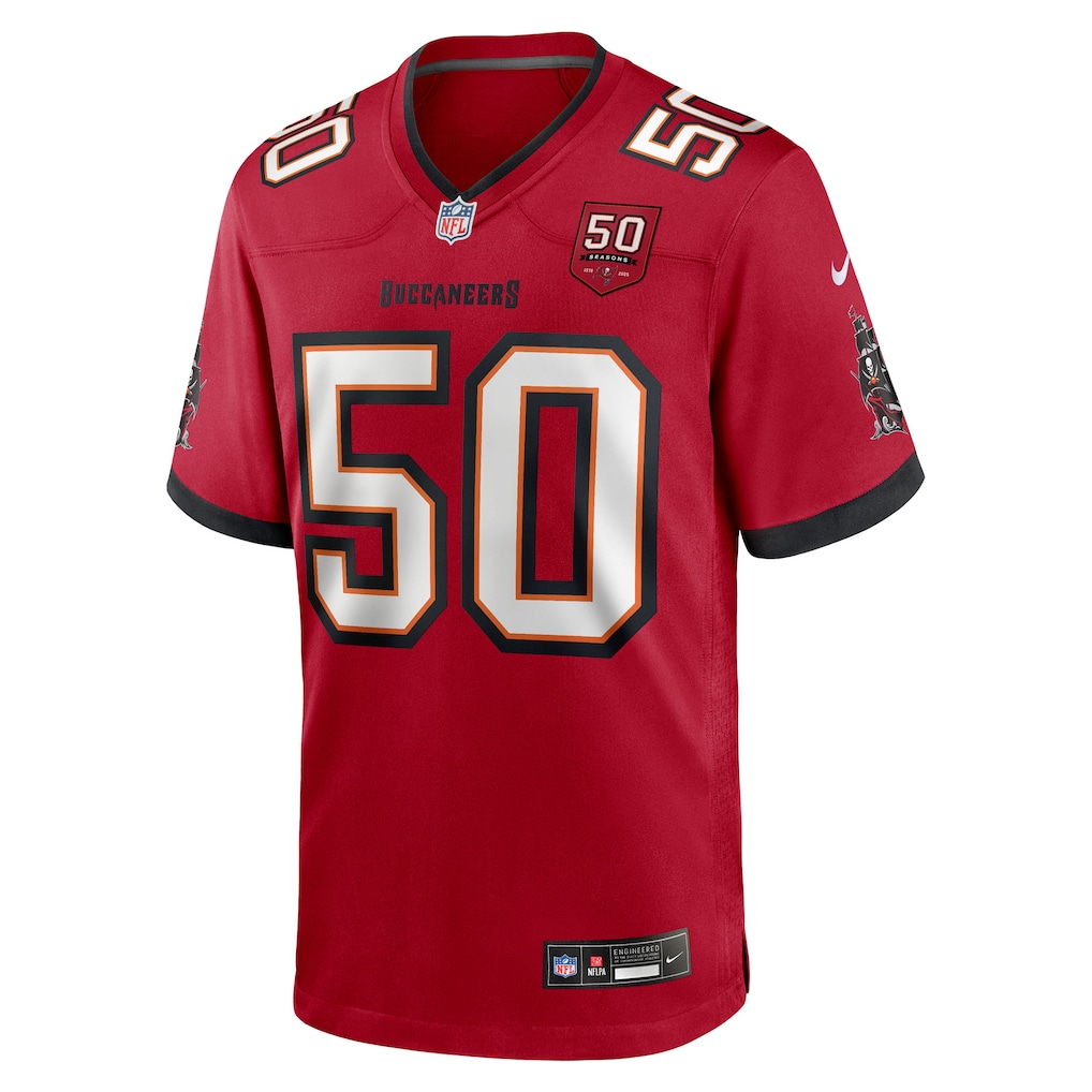 Vita Vea #50 Tampa Bay Buccaneers 50th Season Team Game Jersey - Red