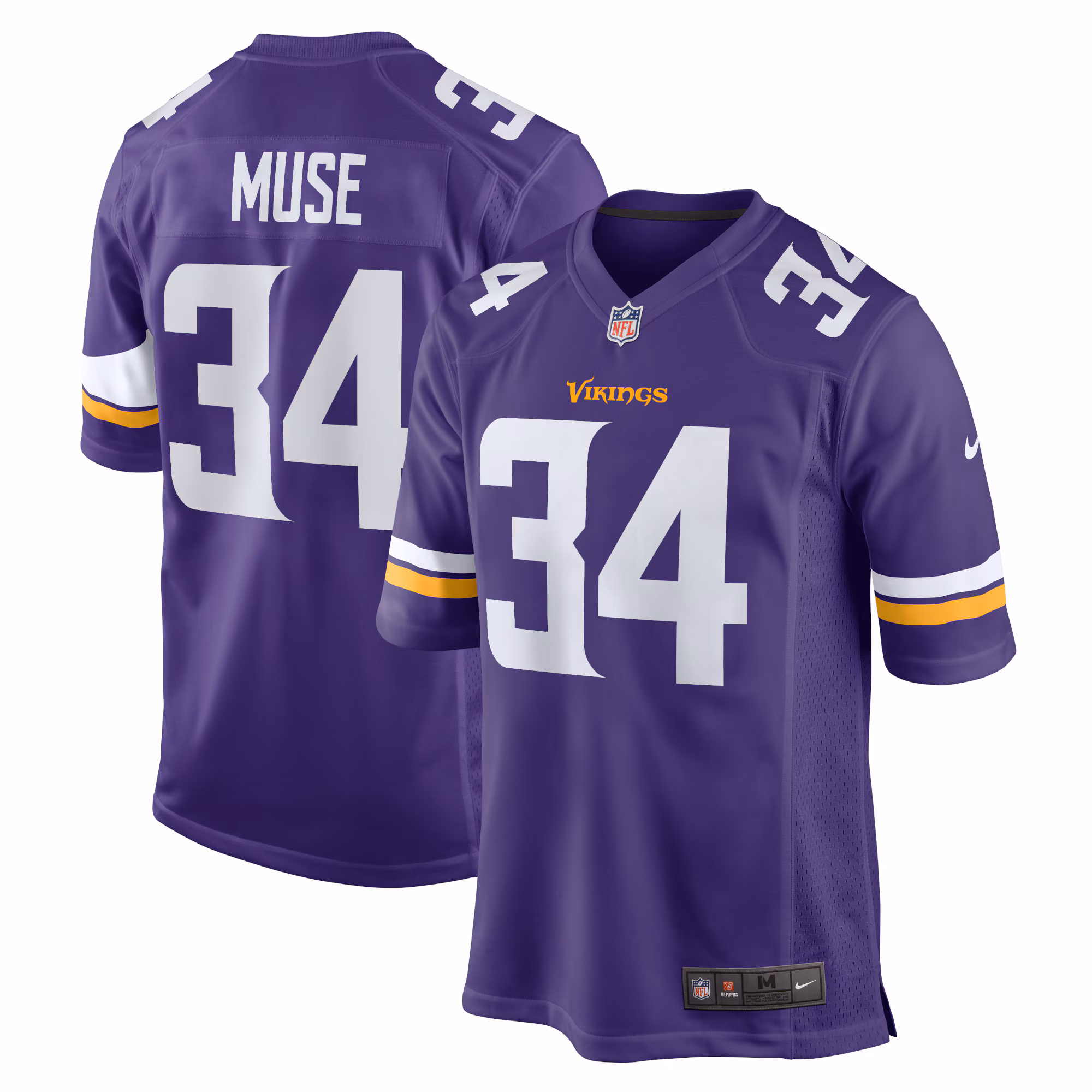 Nick Muse Minnesota Vikings Home Game Player Jersey - Purple