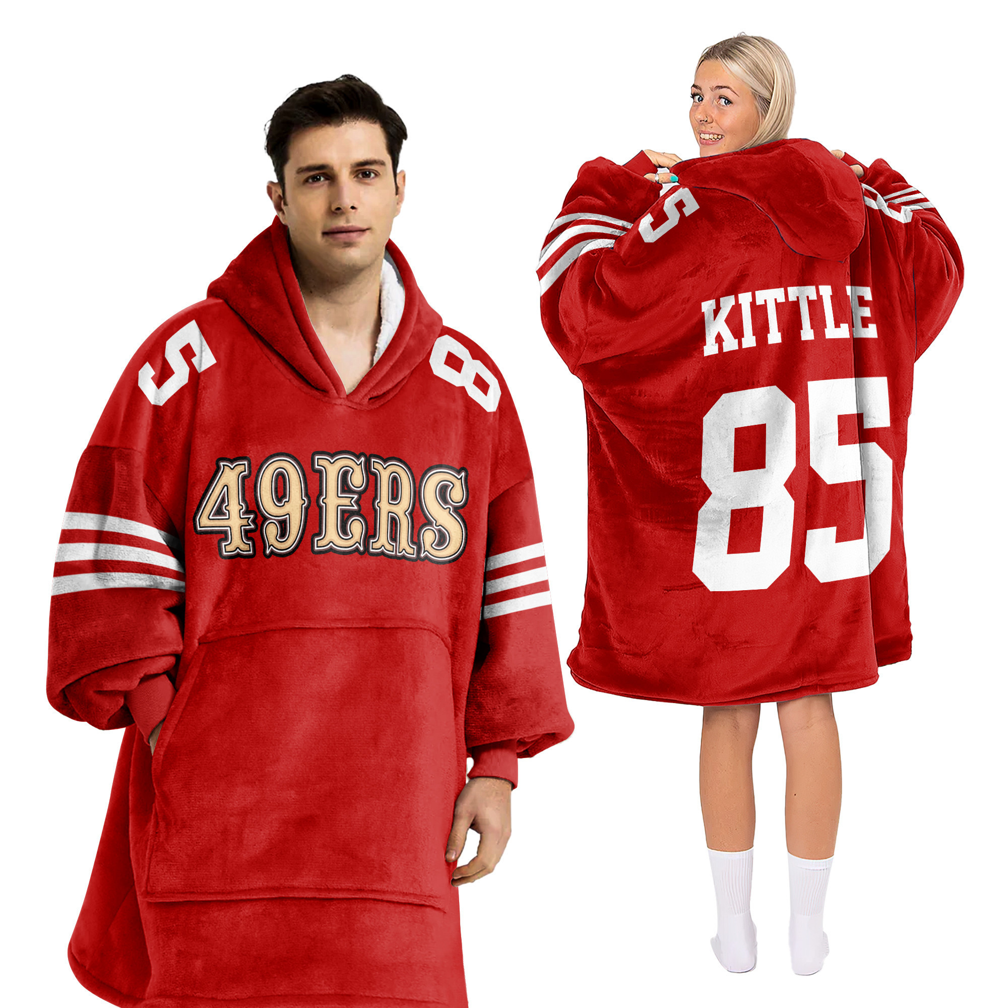 Adult 85 San Francisco 49ers Football Unisex Blanket Hoodie