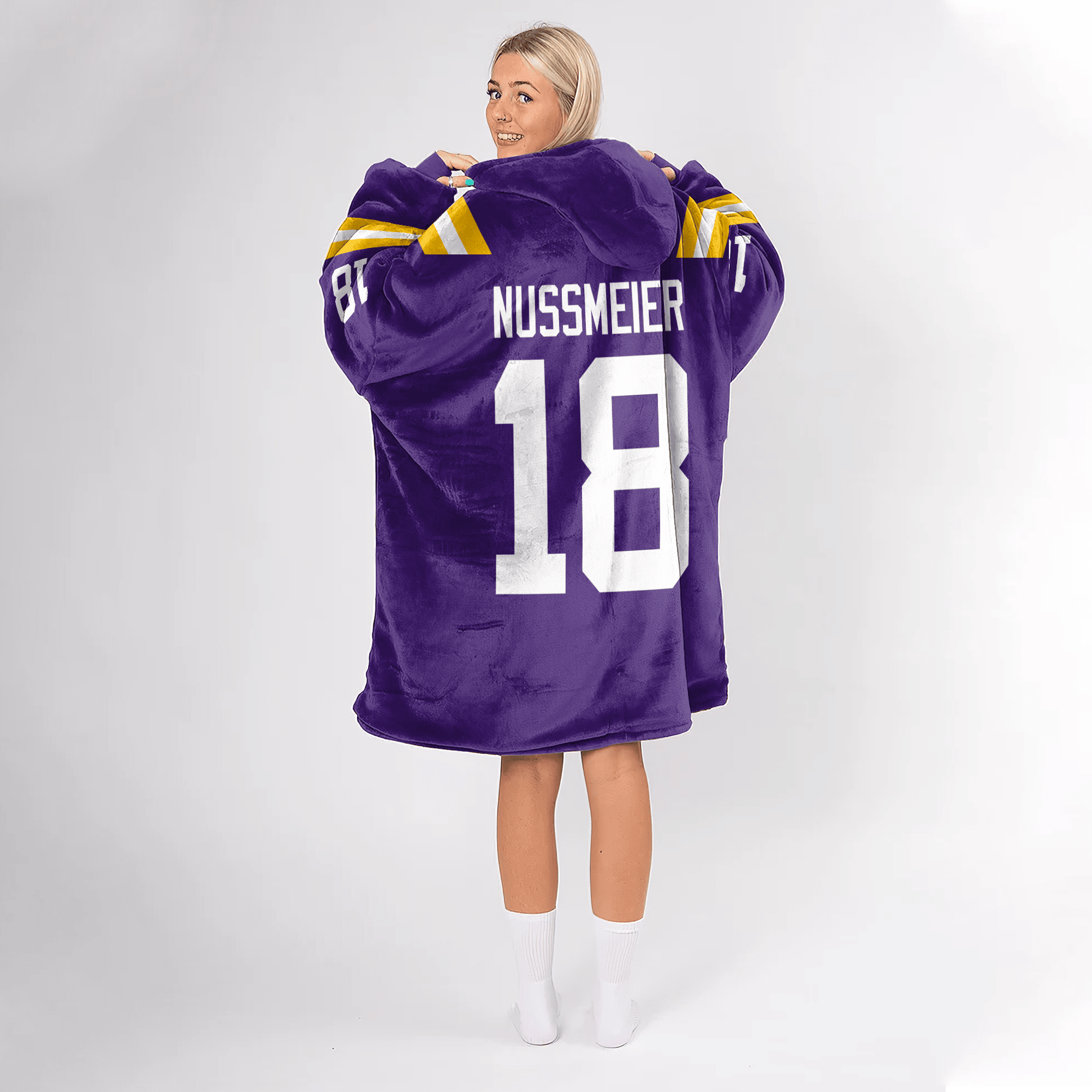 Adult G.N 18 LSU Football Unisex Blanket Hoodie
