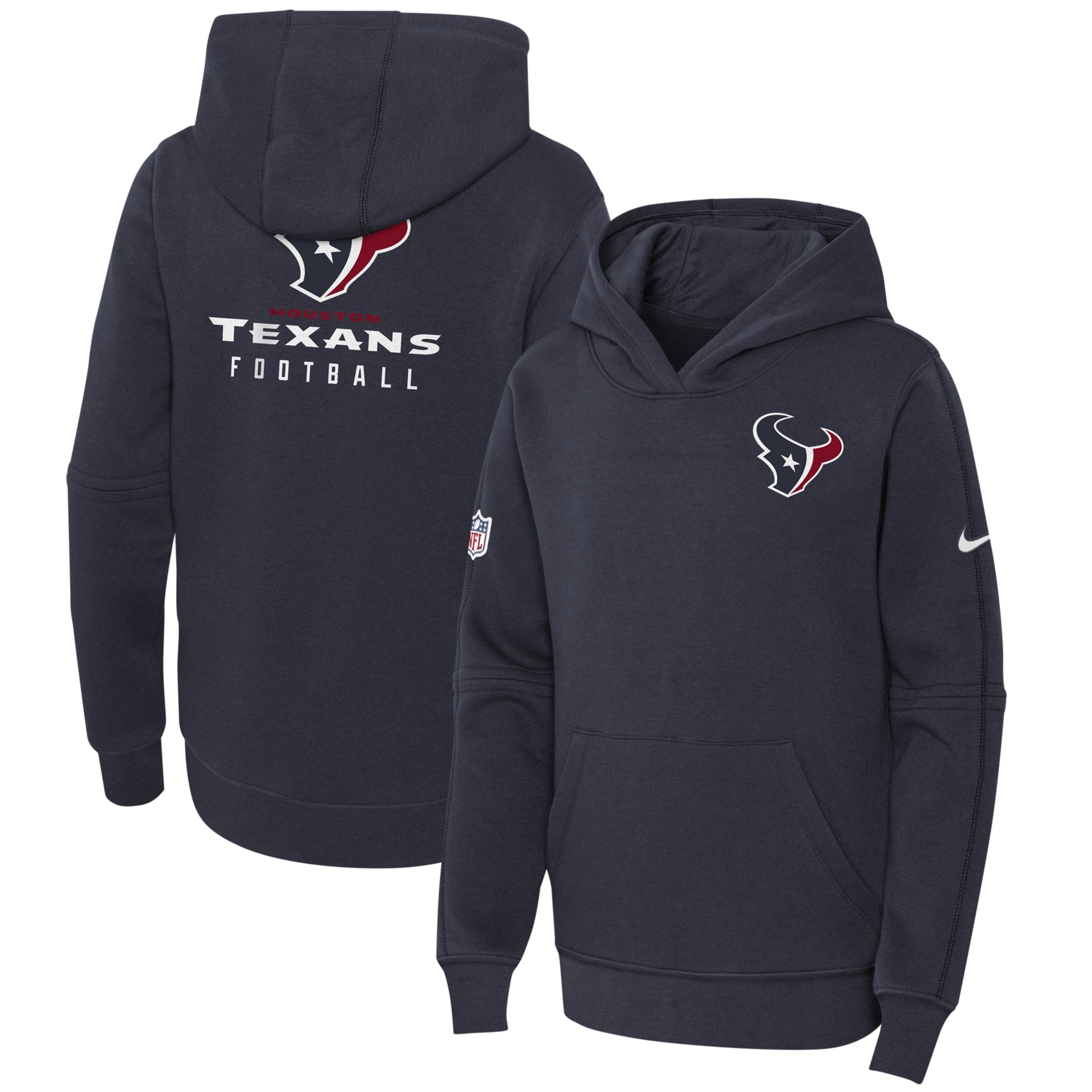 Houston Texans  Youth 2023 Sideline Club Fleece Pullover Hoodie - Navy
