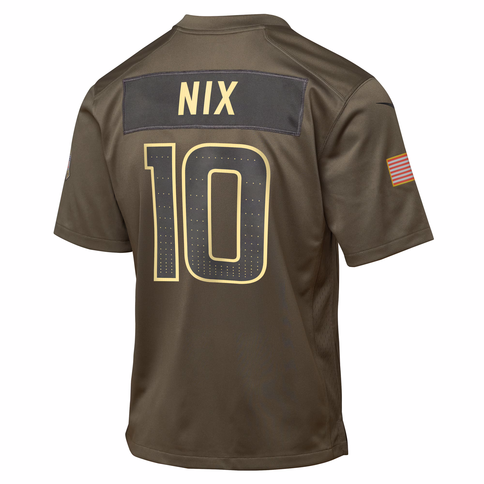 Youth Denver Broncos Bo Nix Olive 2025 Salute to Service Game Jersey