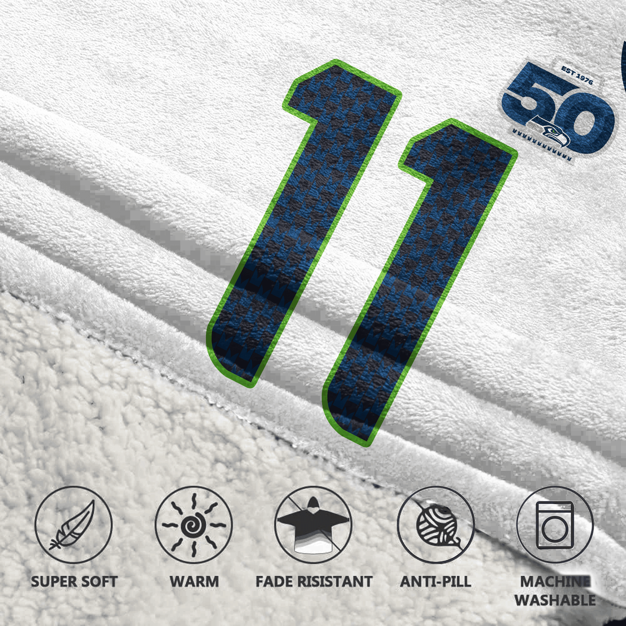 Kid 11 Seattle Football Unisex Blanket Hoodie
