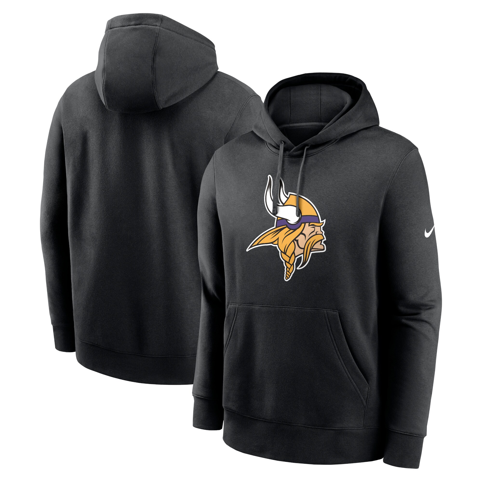 Minnesota Vikings Club Logo Pullover Hoodie - Black