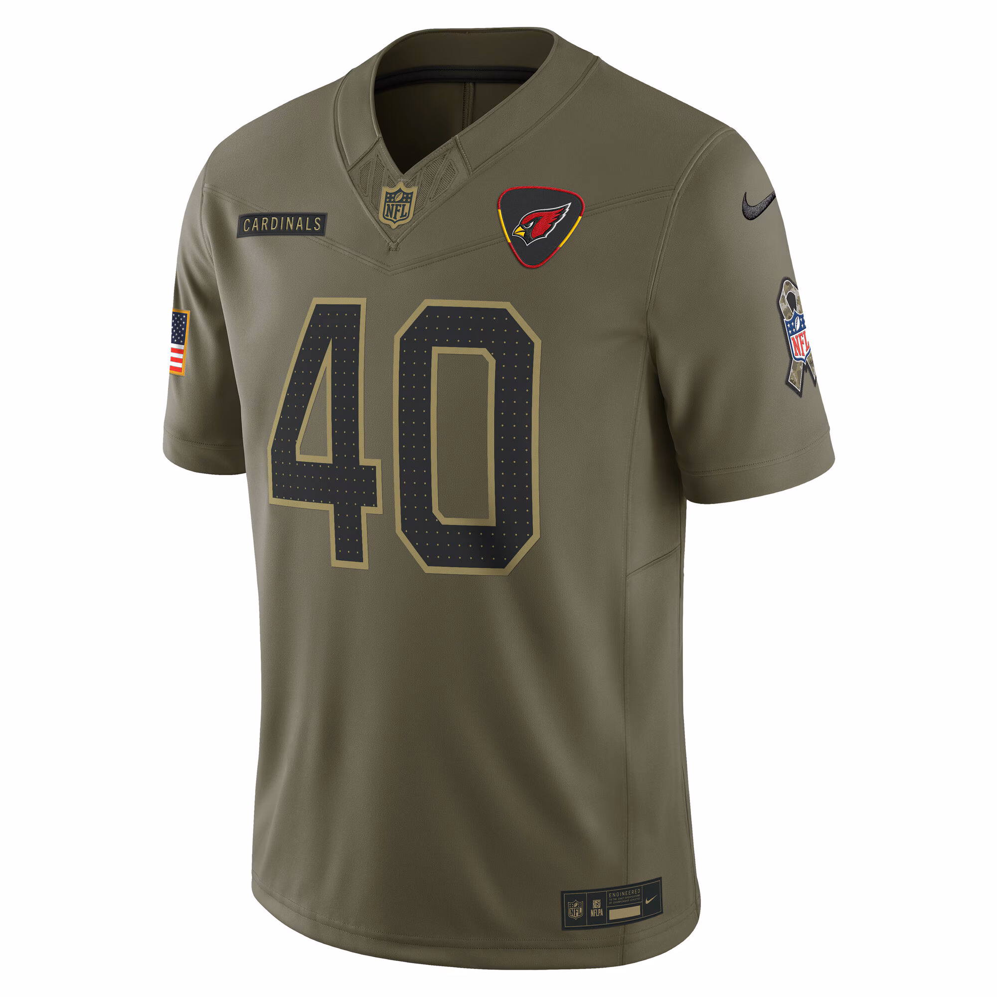 Men's Arizona Cardinals #40 Pat Tillman Olive 2025 Salute to Service Retired Limited Jersey