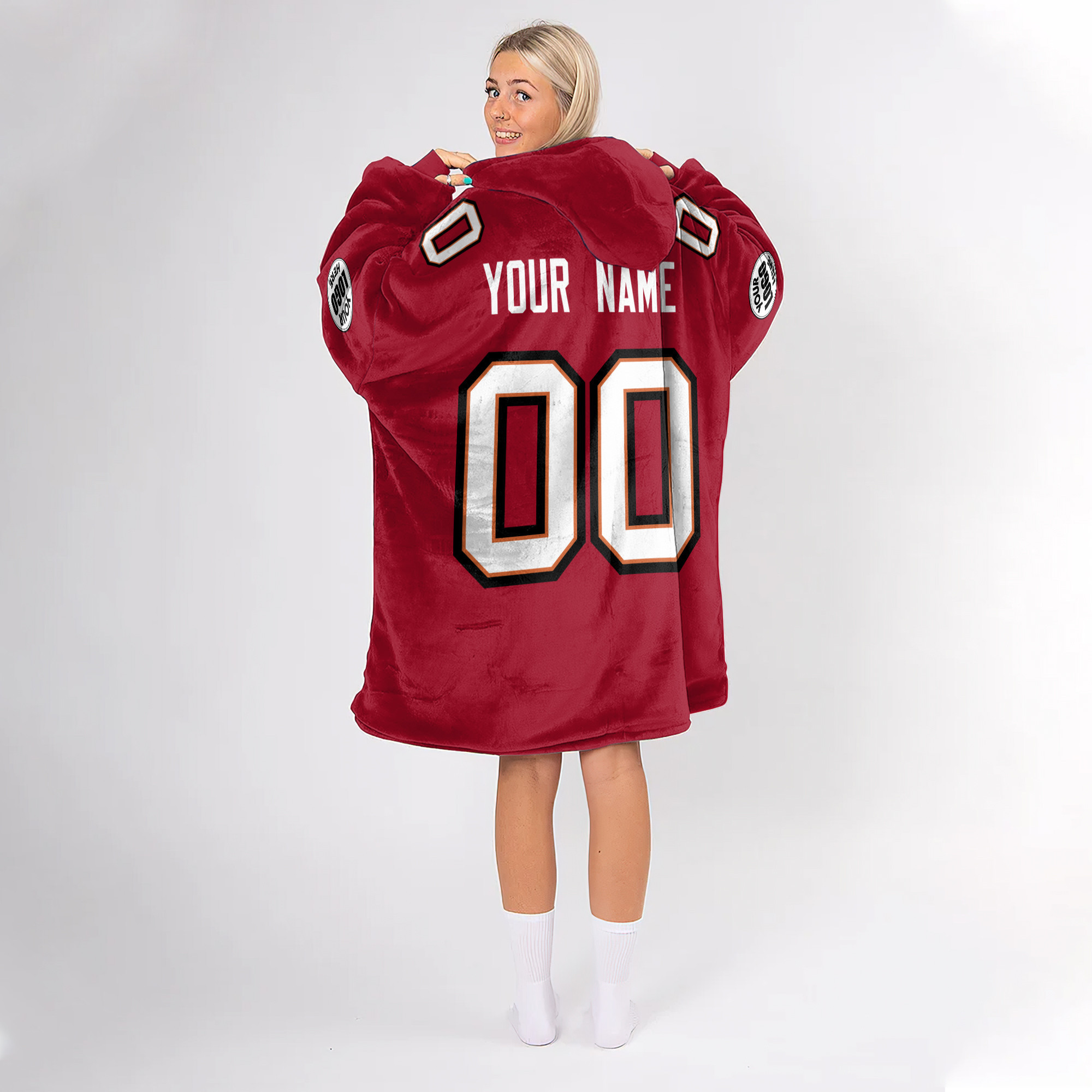 Adult Custom Blanket Hoodie Tampa Bay Inspired Color