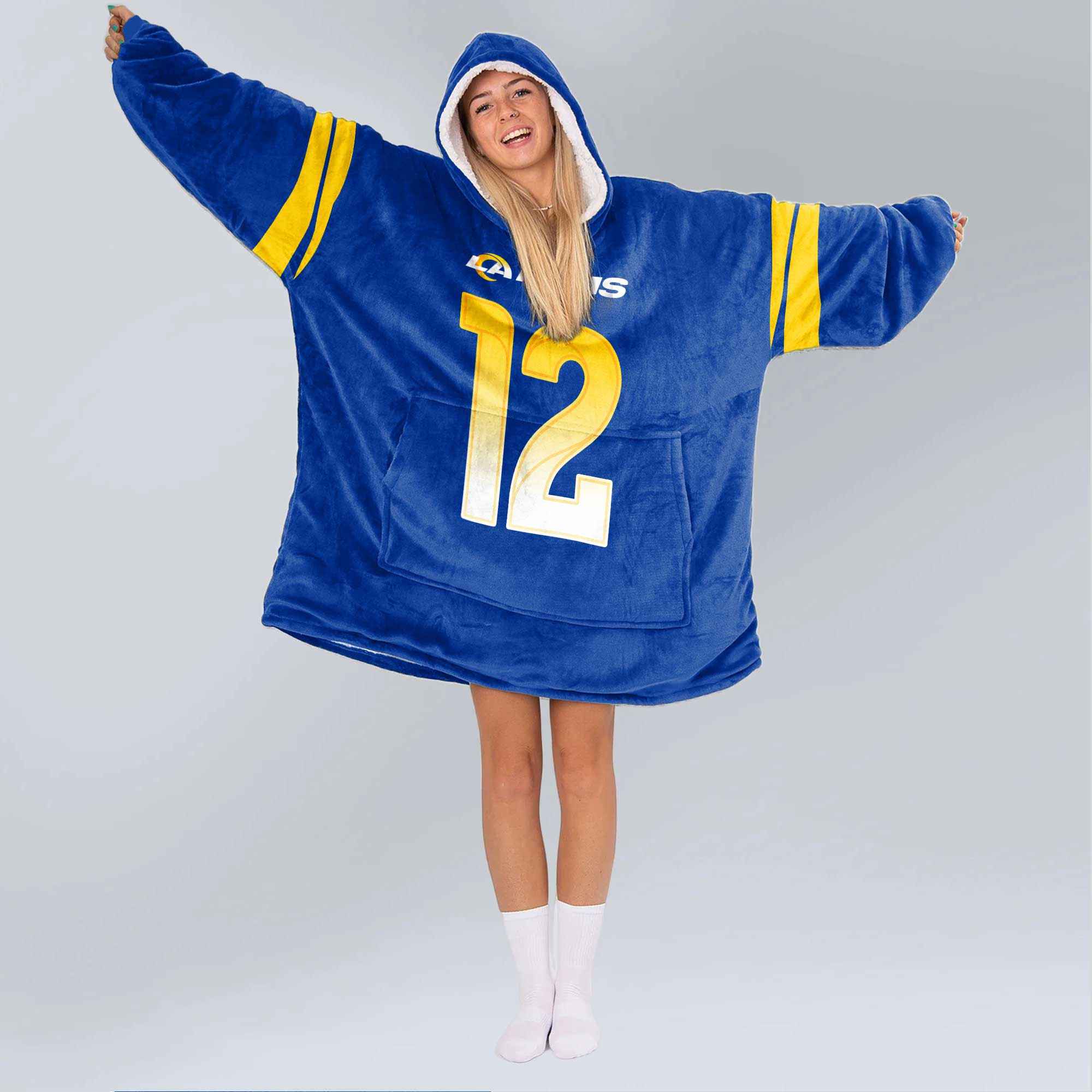 Adult P.N 12 Los Angeles R Football Unisex Blanket Hoodie