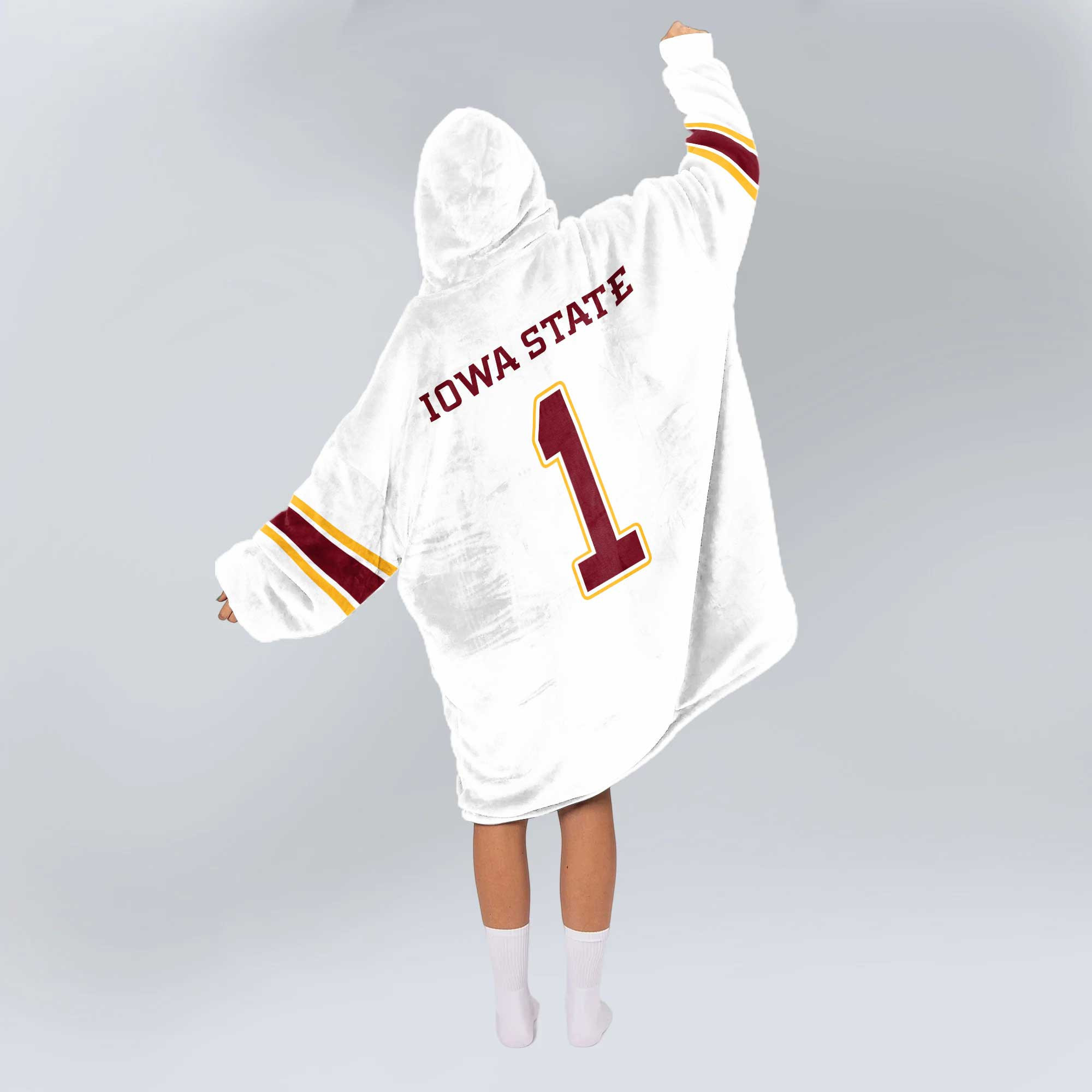 Adult #1 Iowa State Football Unisex Blanket Hoodie