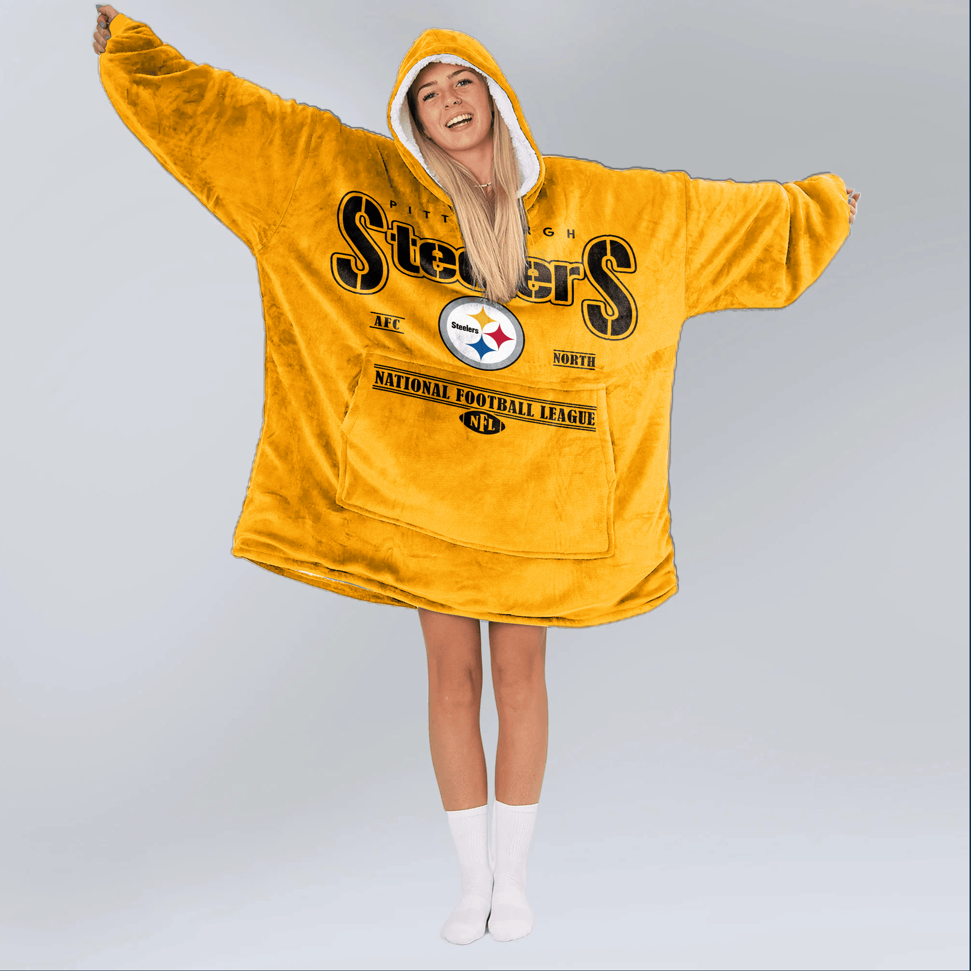 Adult Terrible Towel Pittsburgh Football Unisex Blanket Hoodie
