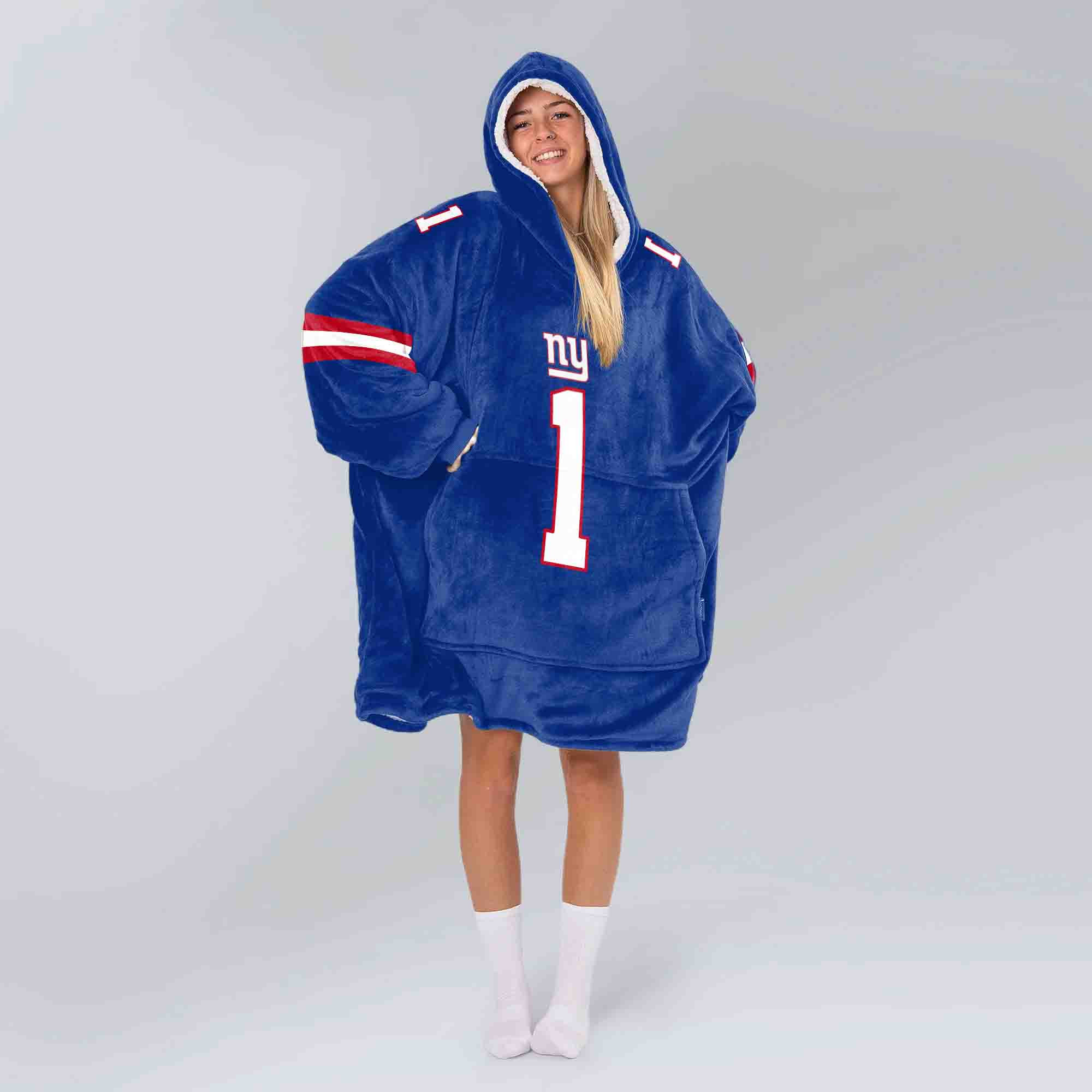 Adult M.N 1 New York G Football Unisex Blanket Hoodie