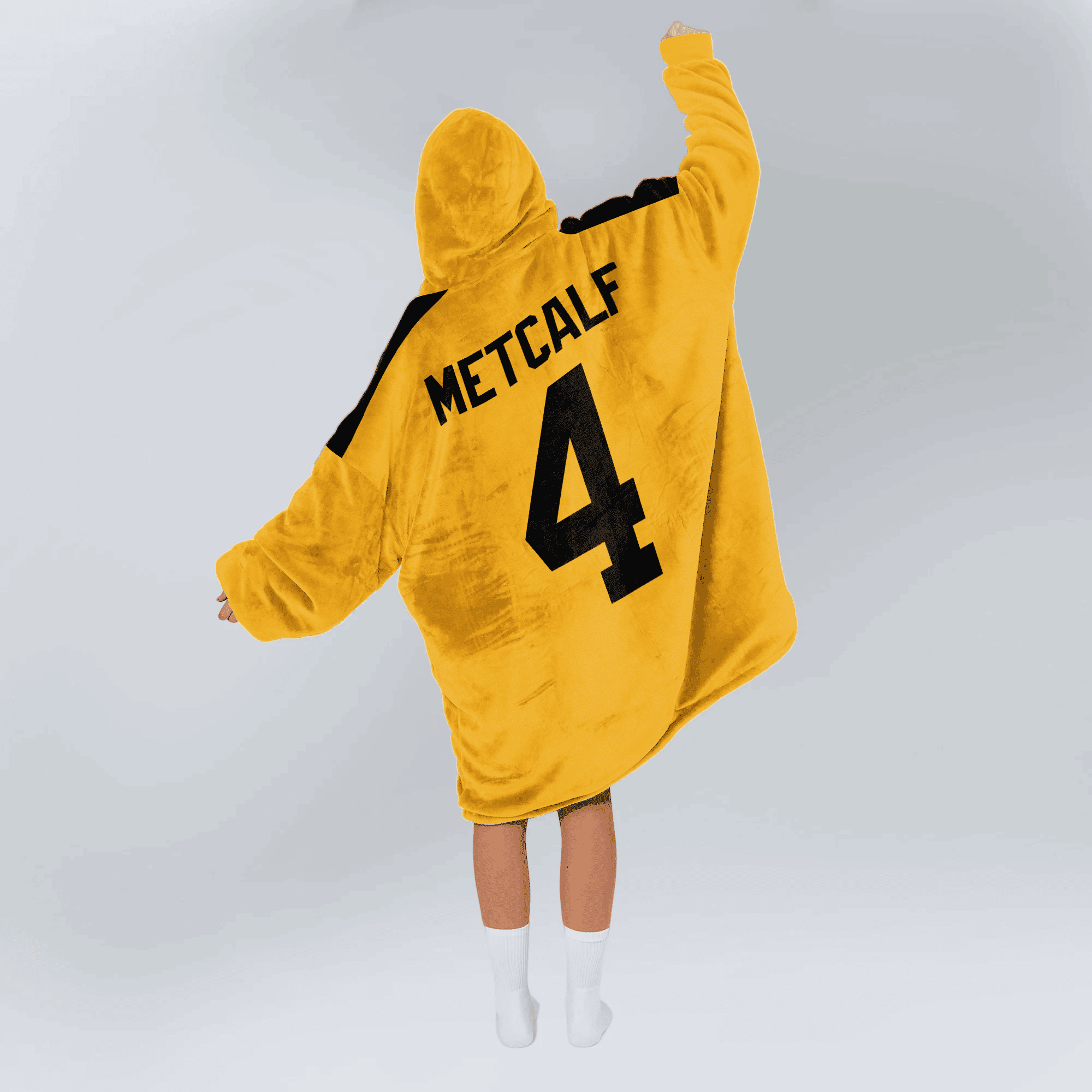 Adult 4 Pittsburgh Football Unisex Blanket Hoodie