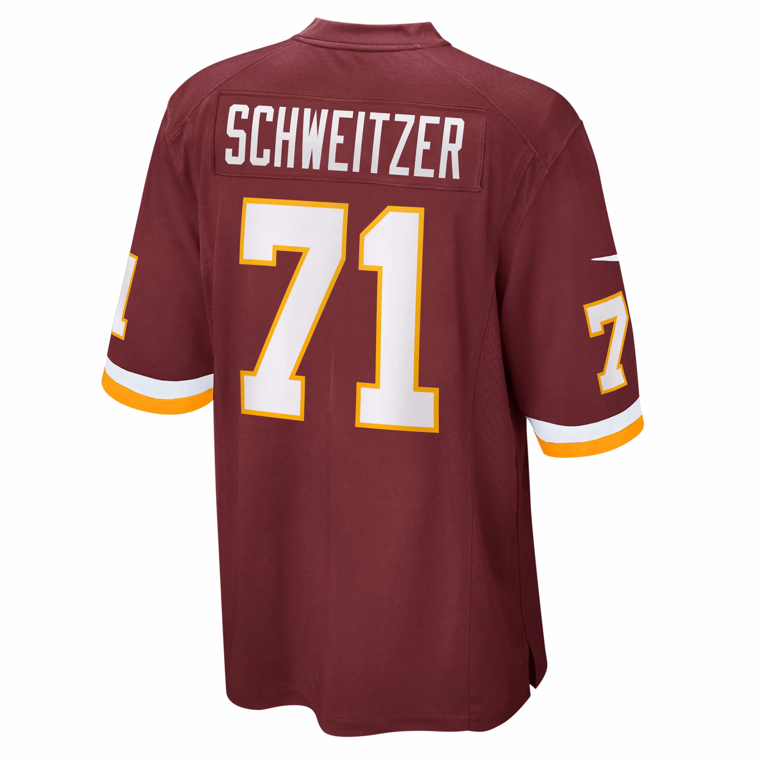 Wes Schweitzer Washington Football Team Game Player Jersey - Burgundy