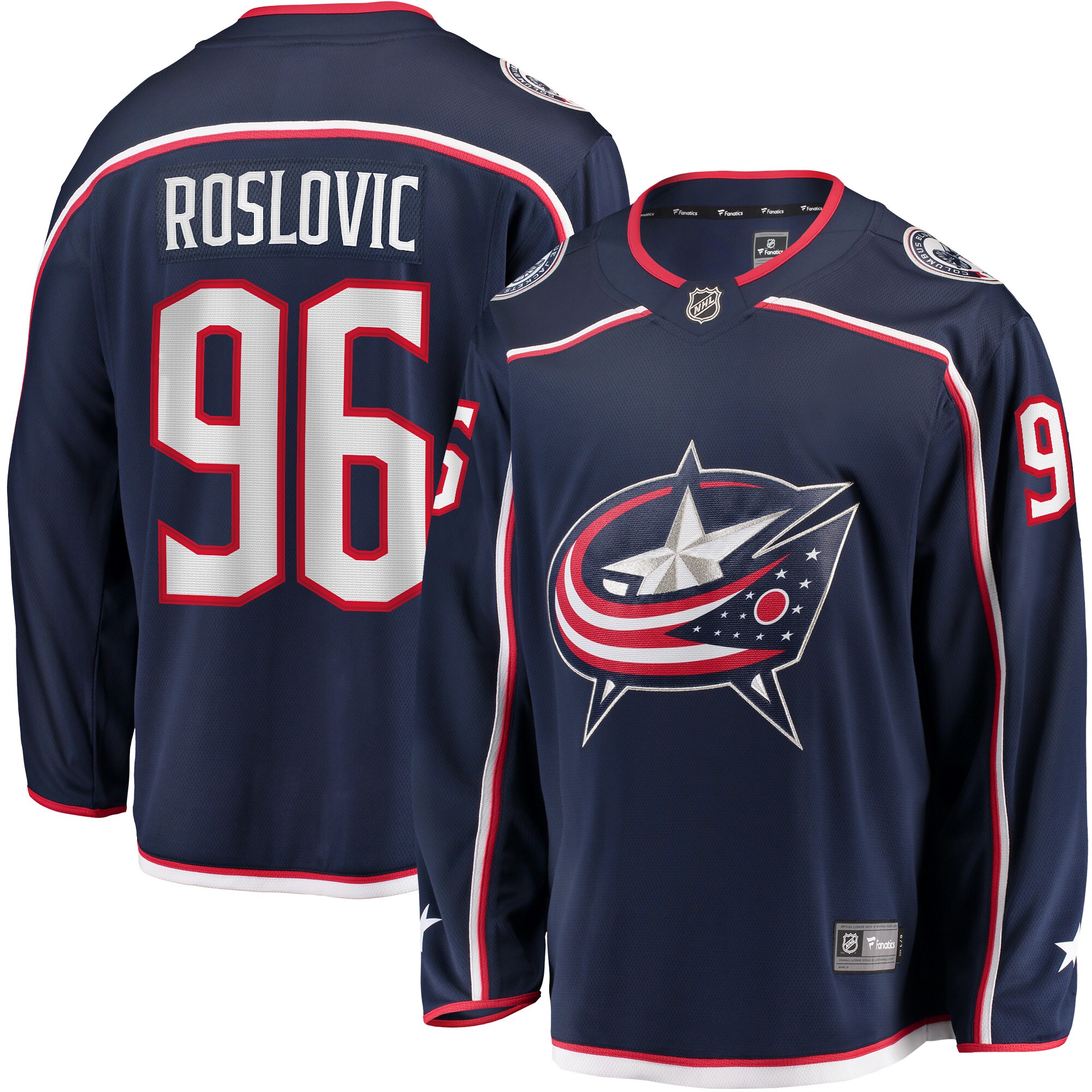 Jack Roslovic Columbus Blue Jackets Home Breakaway Jersey - Navy