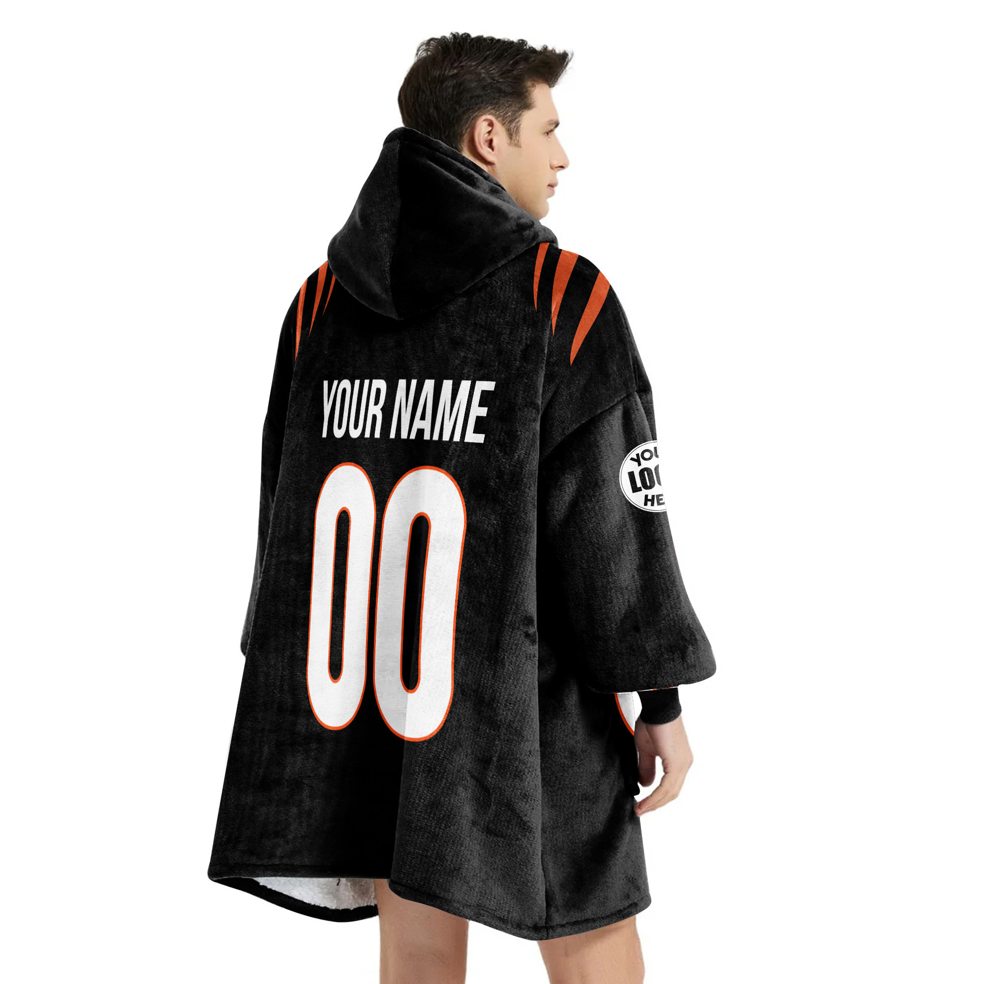 Adult Custom Blanket Hoodie Cincinnati Inspired Color
