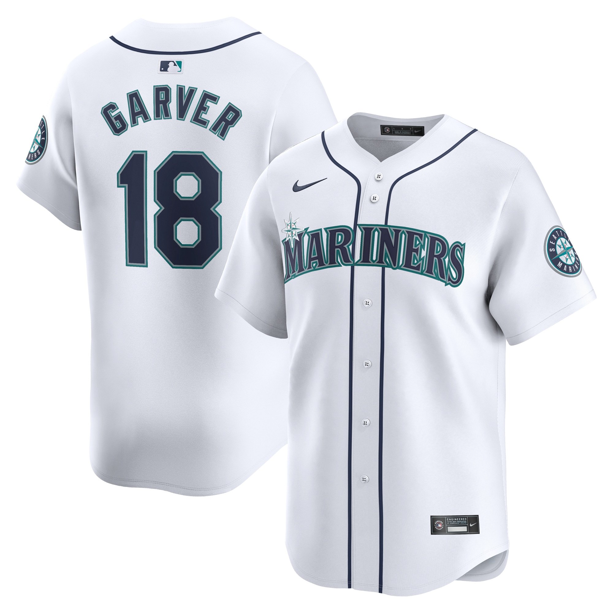Men's Seattle Mariners Mitch Garver  White Home Limited Player Jersey