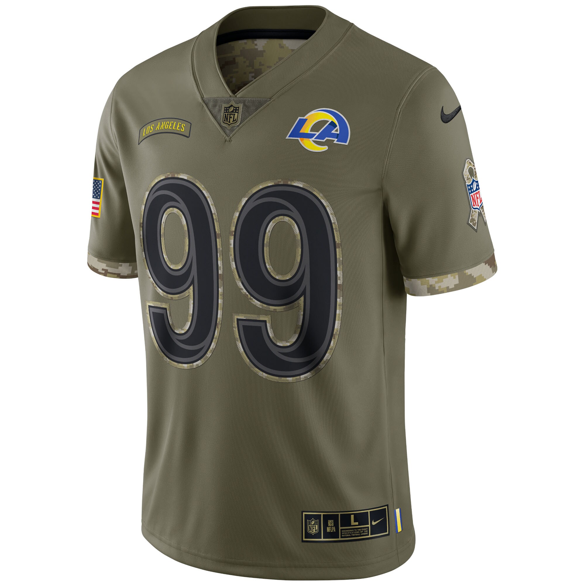 Aaron Donald Los Angeles Rams  2022 Salute To Service Limited Jersey - Olive