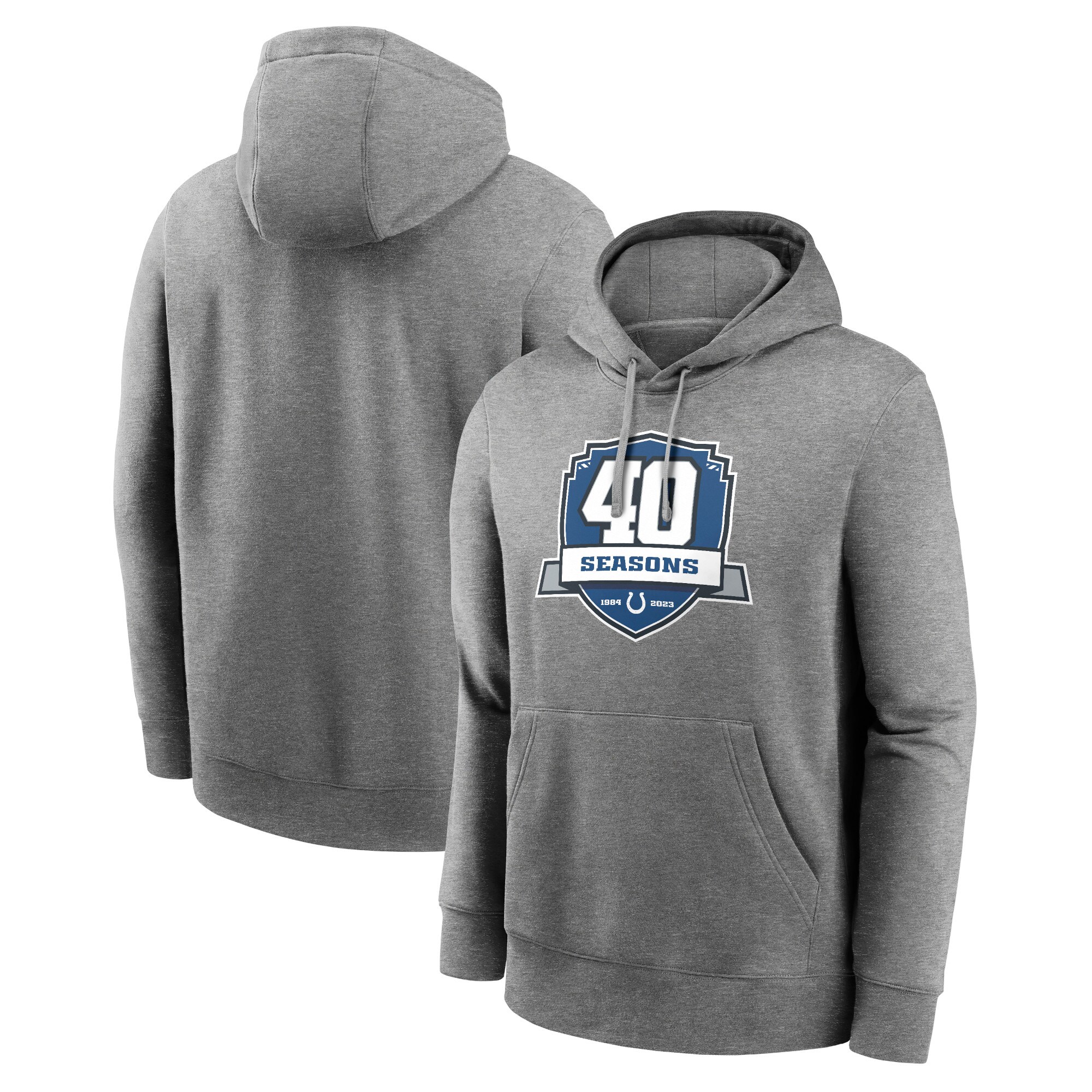 Indianapolis Colts 40th Anniversary Club Pullover Hoodie - Heather Gray