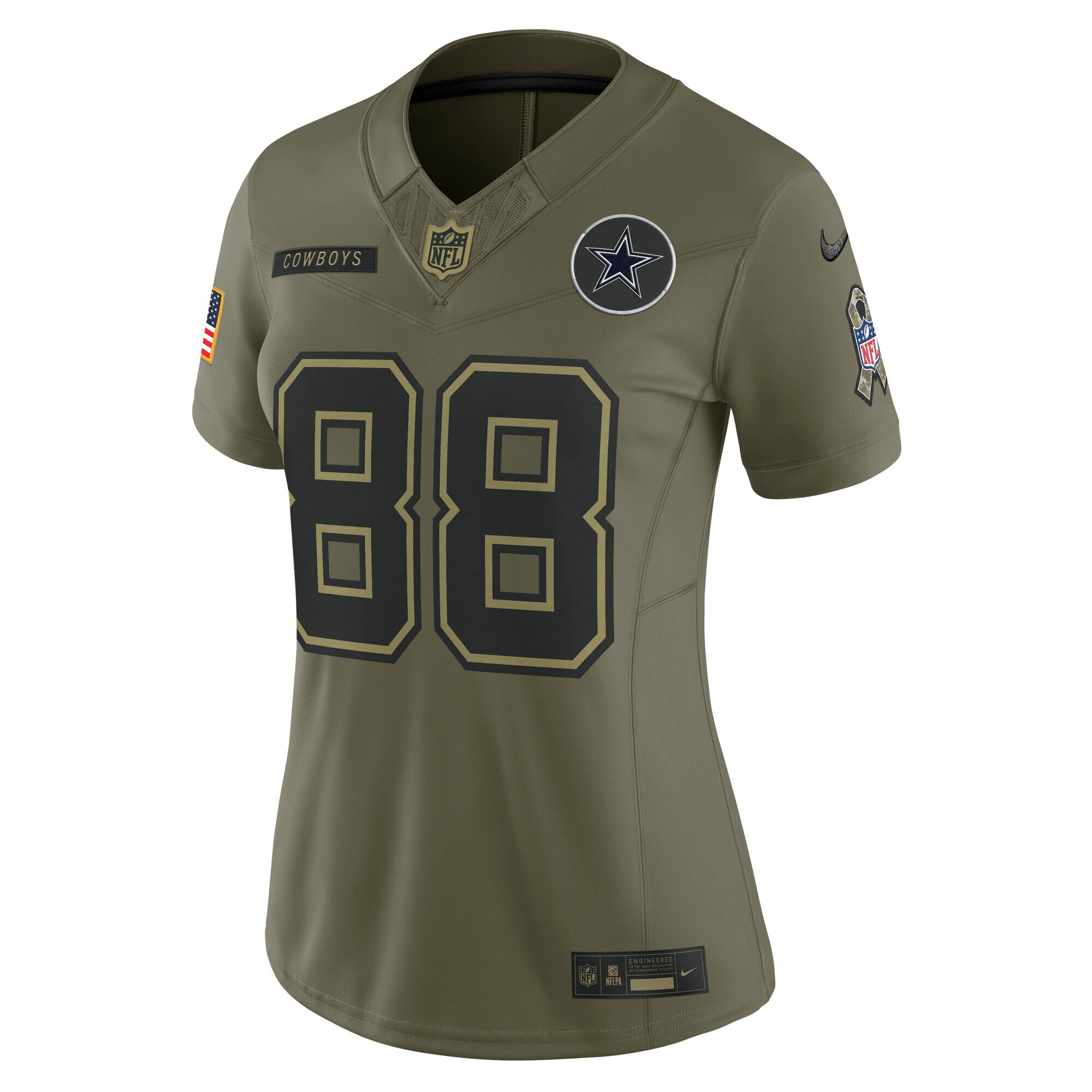 Women's Dallas Cowboys CeeDee Lamb Olive 2025 Salute to Service Limited Jersey
