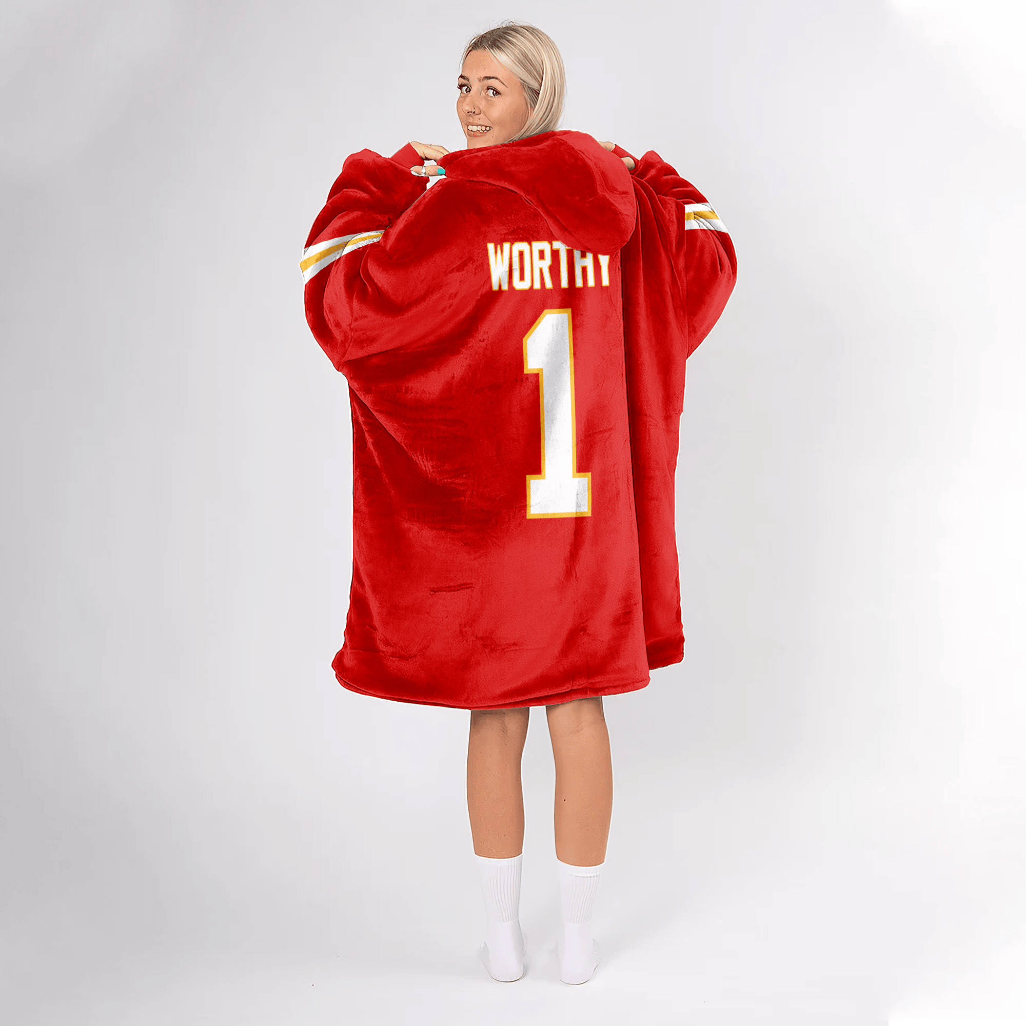Adult X.W 1 Kansas City Football Unisex Blanket Hoodie