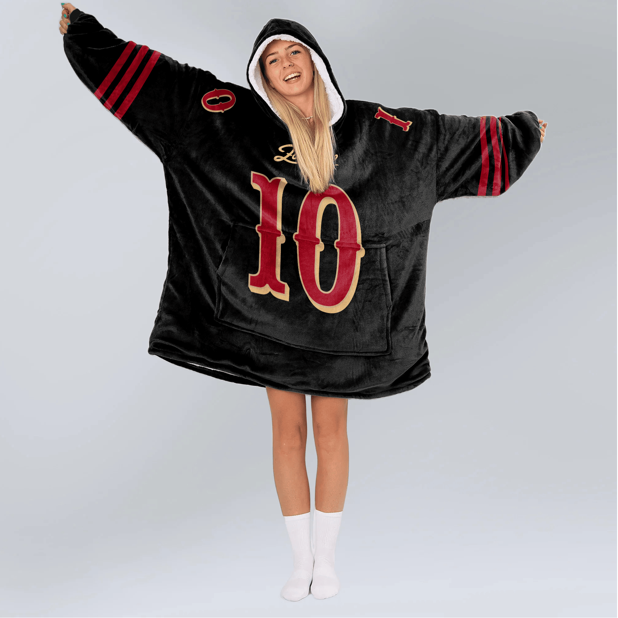 M.J 10 San Francisco 49ers Football Unisex Blanket Hoodie