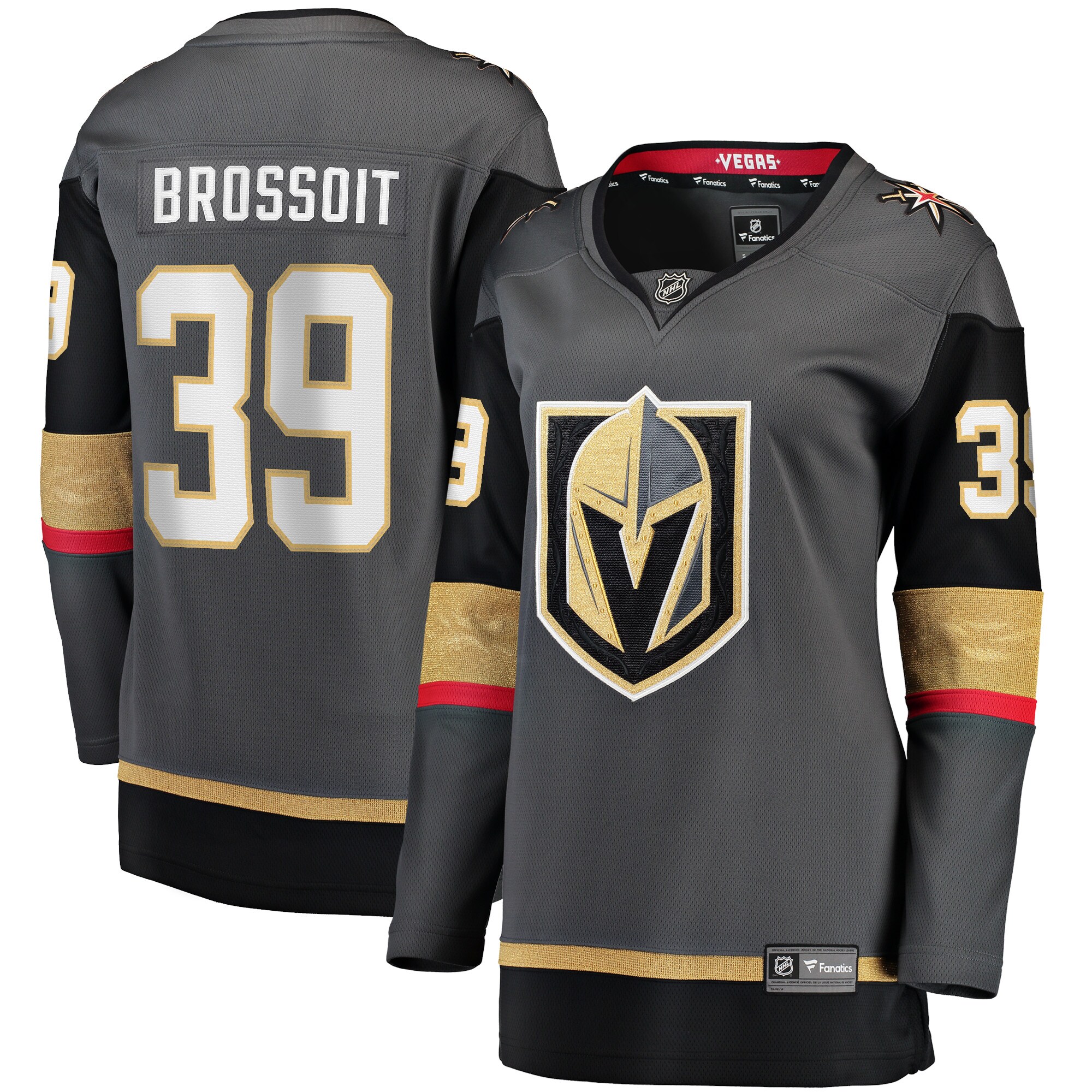 Laurent Brossoit Vegas Golden Knights Women's Home Breakaway Player Jersey - Gray