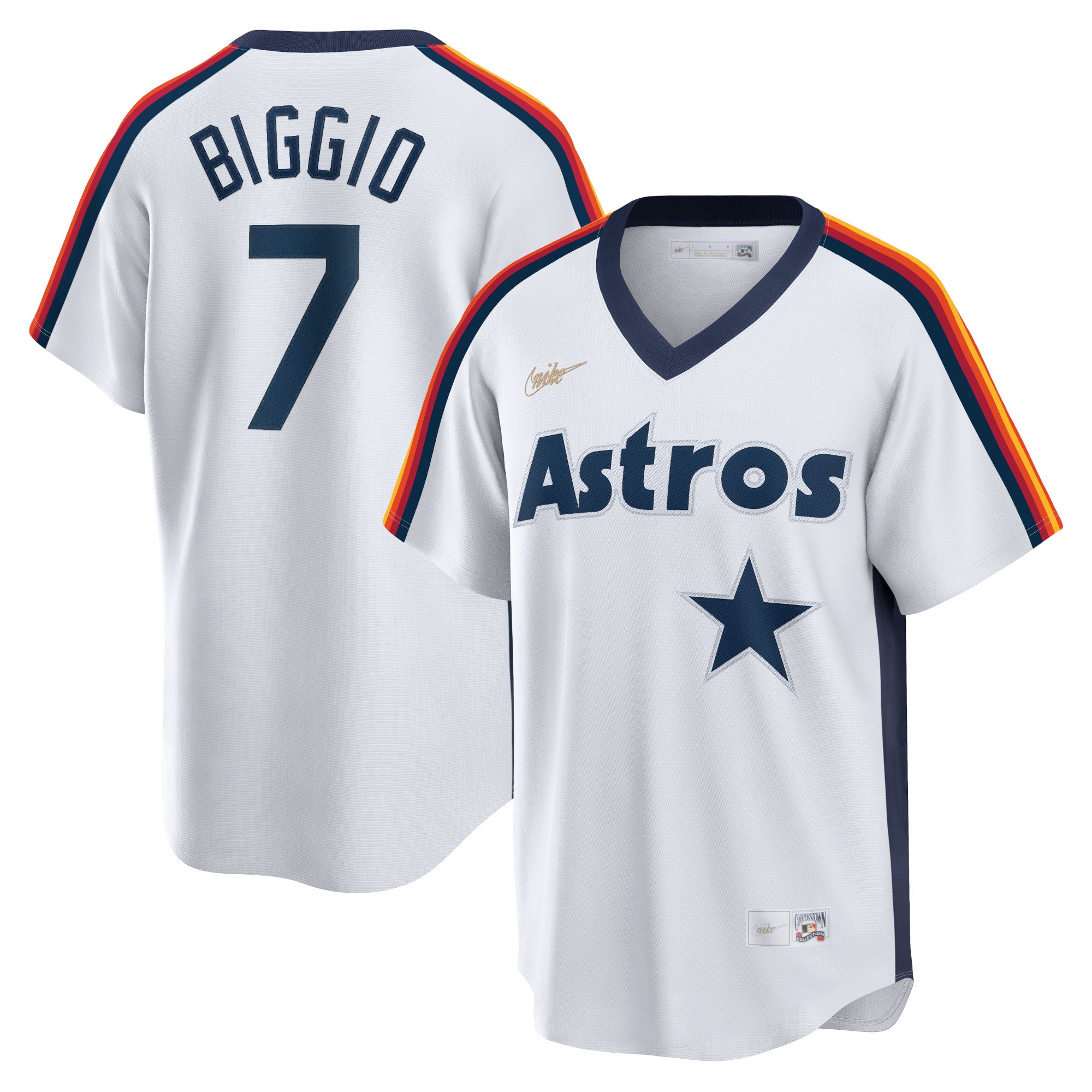Men's Houston Astros Craig Biggio  White Home Cooperstown Collection Logo Player Jersey