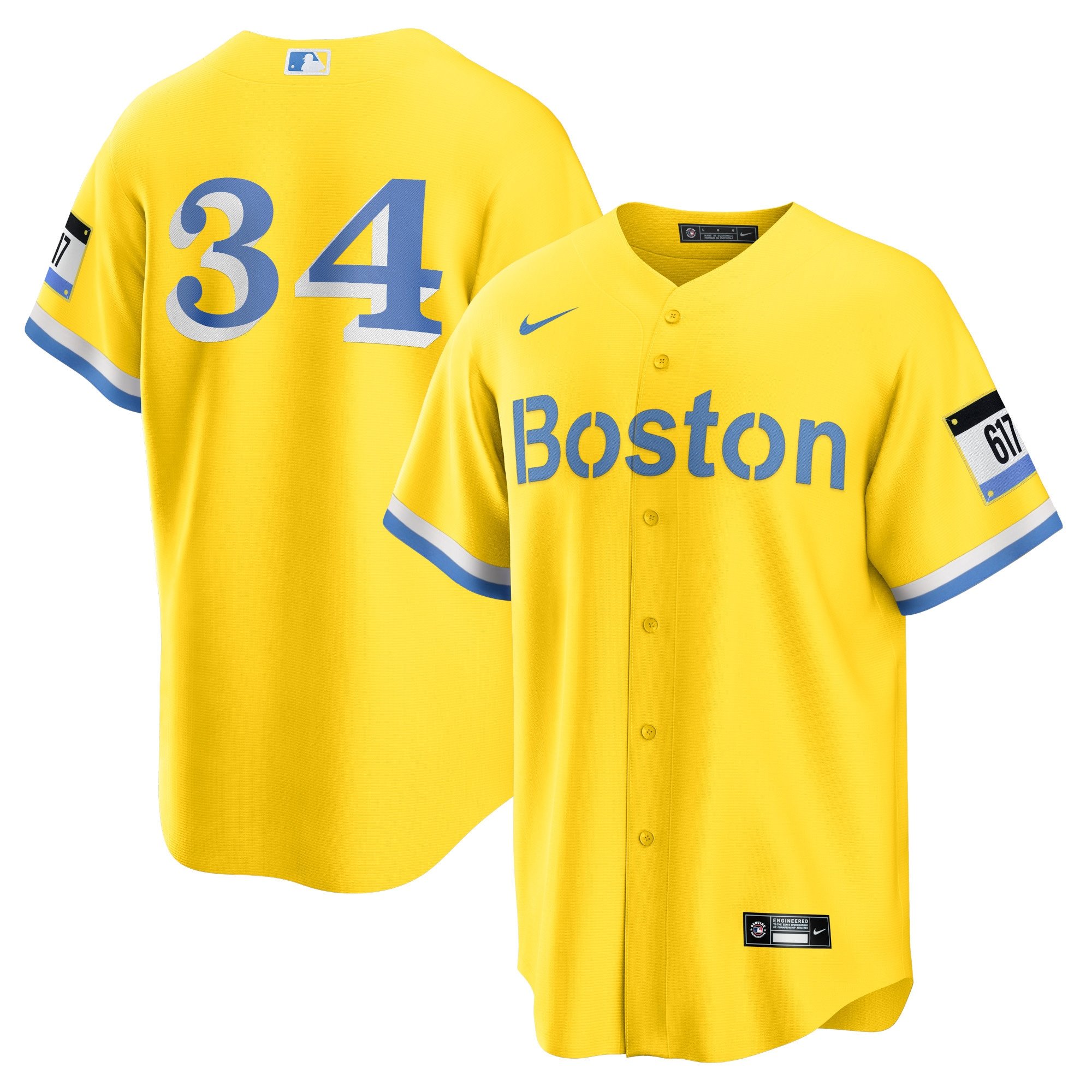 Men's Boston Red Sox David Ortiz  Gold Retired Player City Connect Replica Jersey