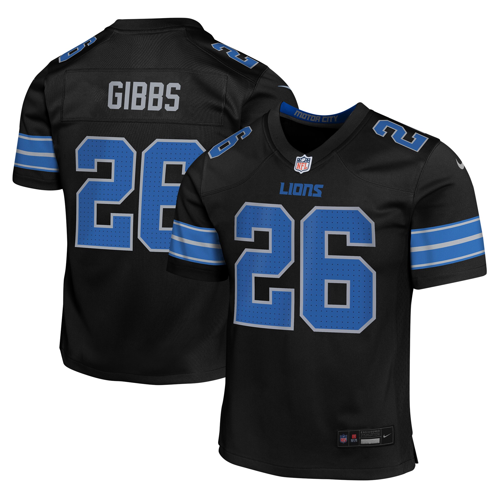 Jahmyr Gibbs Detroit Lions Youth Team Player Game Jersey - Blue