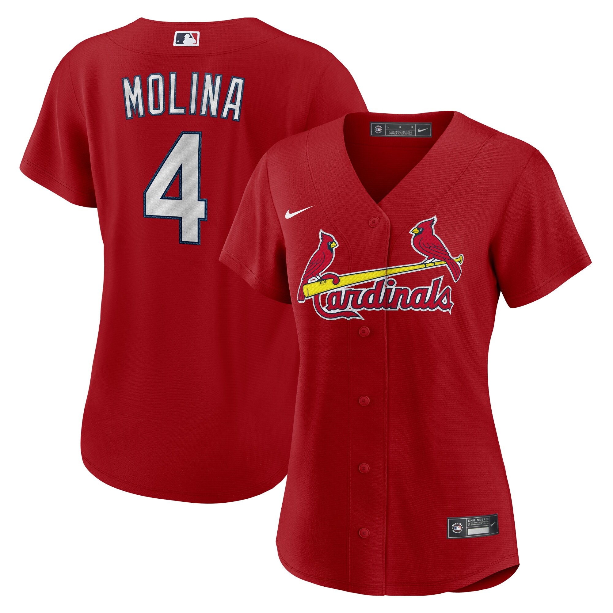 Yadier Molina St.Louis Cardinals  Women's Alternate Replica Player Jersey - Red