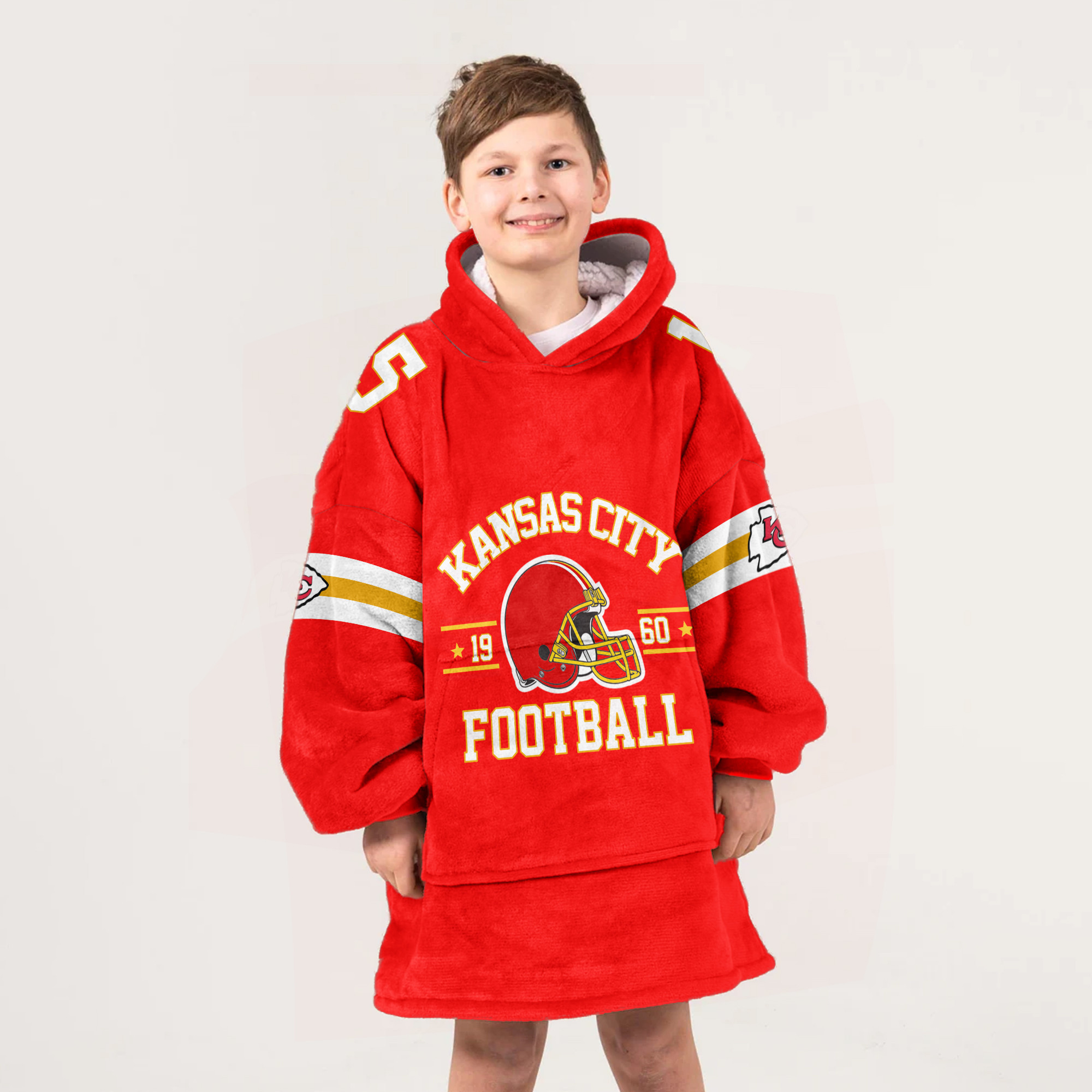 Adult P.M 15 Kansas City Football Unisex Blanket Hoodie
