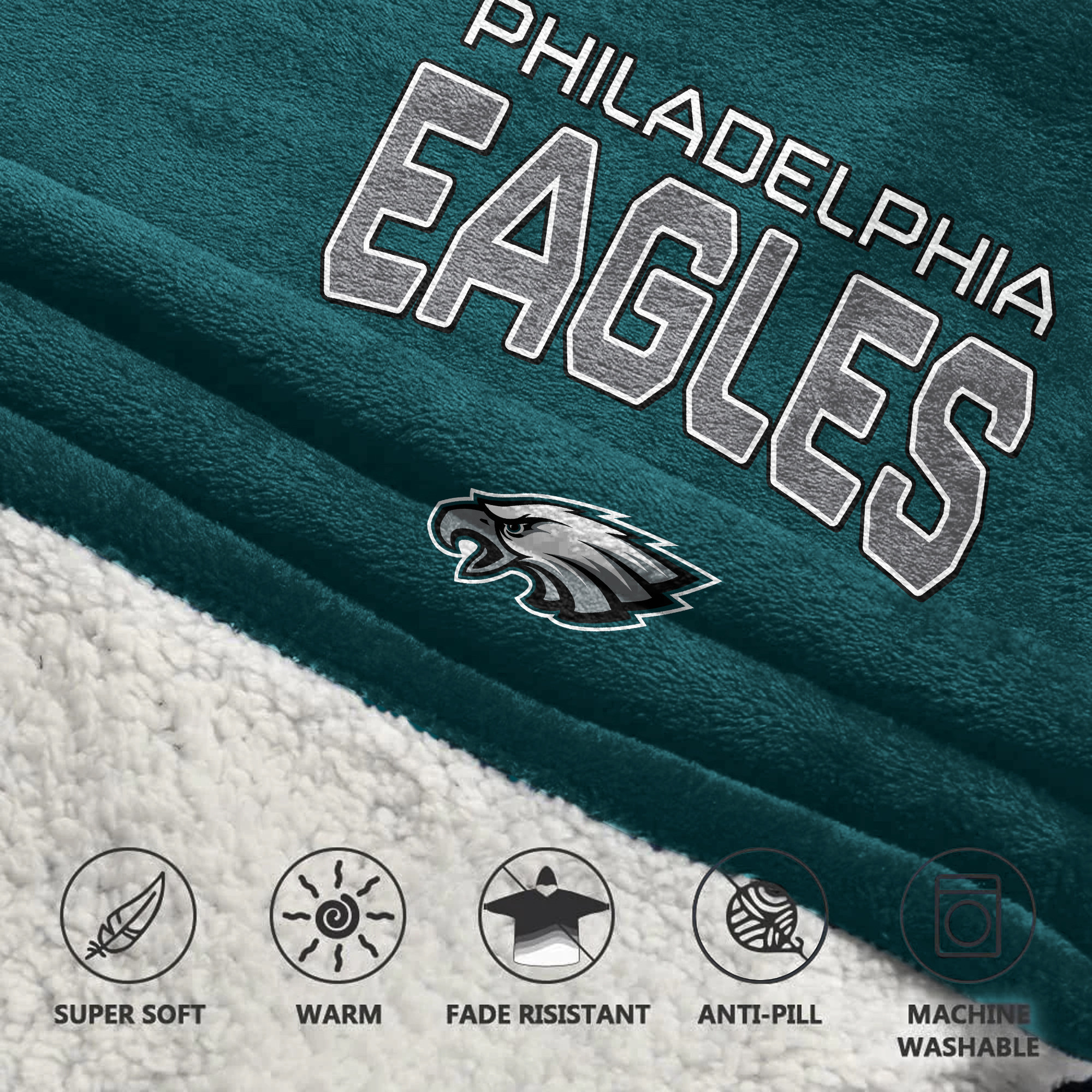Adult 1 Philadelphia Football Unisex Blanket Hoodie