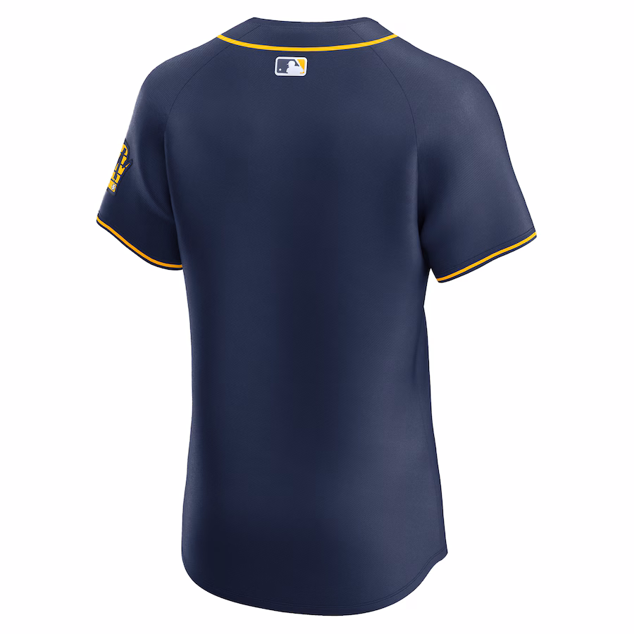 Men's Milwaukee Brewers Navy Alternate Vapor Premier Elite Patch Jersey
