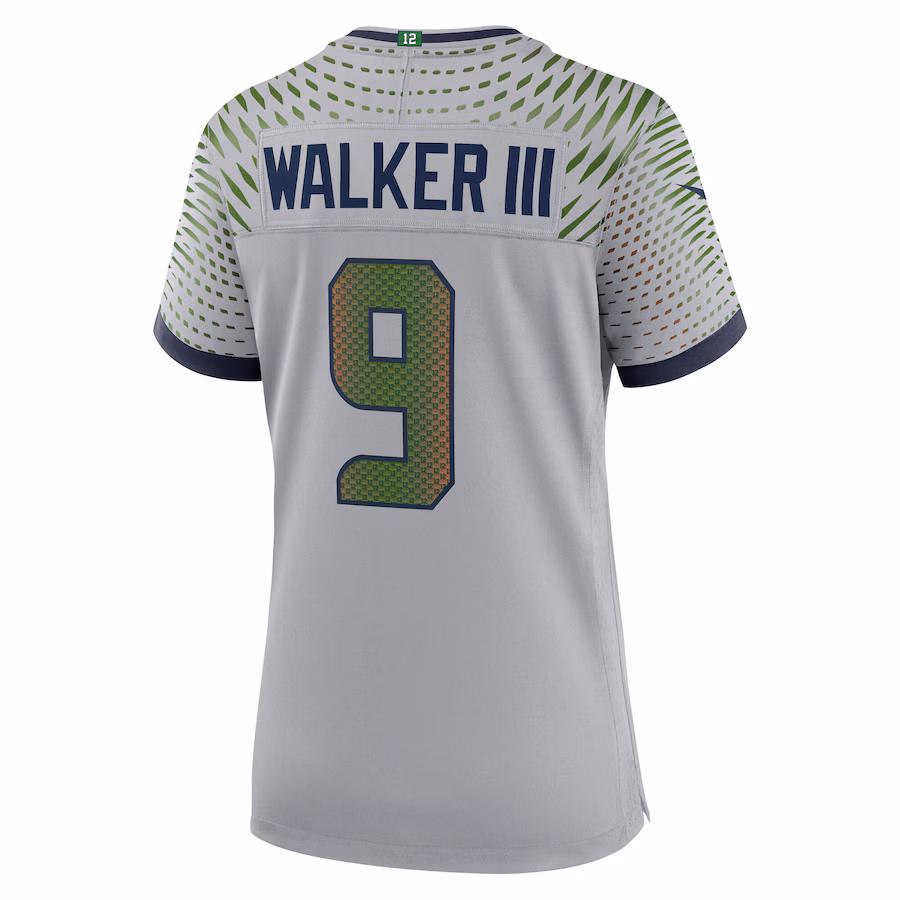 Kenneth Walker III #9 Seattle Seahawks Women's 2025 Rivalries Collection Game Jersey - Wolf Gray