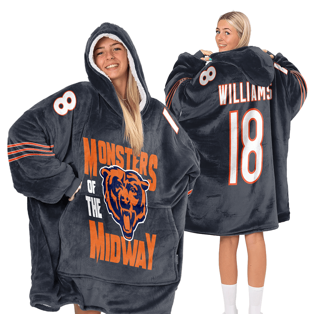 Monsters of the Midway Chicago Football Unisex Blanket Hoodie