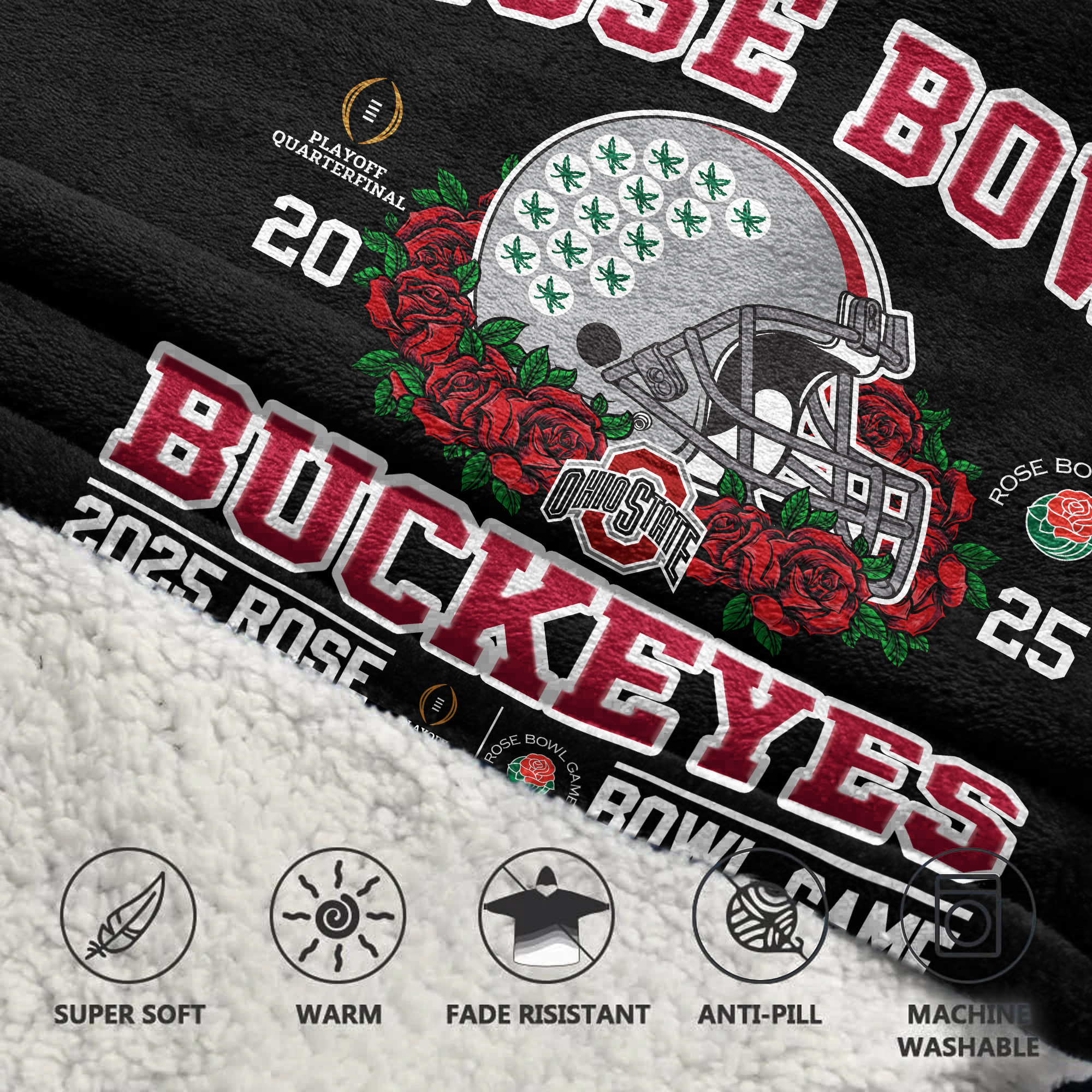 Adult Champions Ohio State Football Unisex Blanket Hoodie