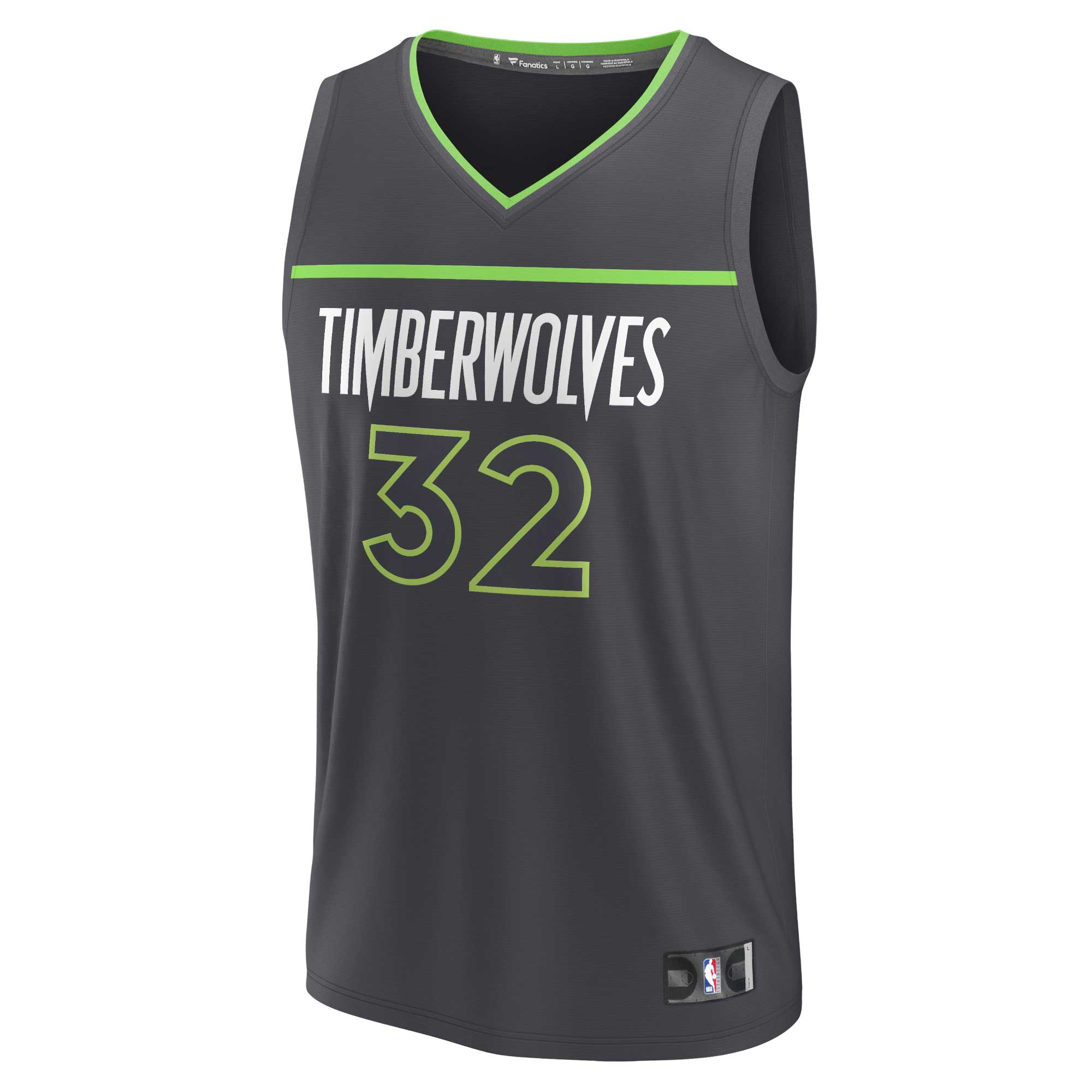 Karl-Anthony Towns Minnesota Timberwolves  Youth 2021/22 Fast Break Player Jersey Anthracite - Statement Edition