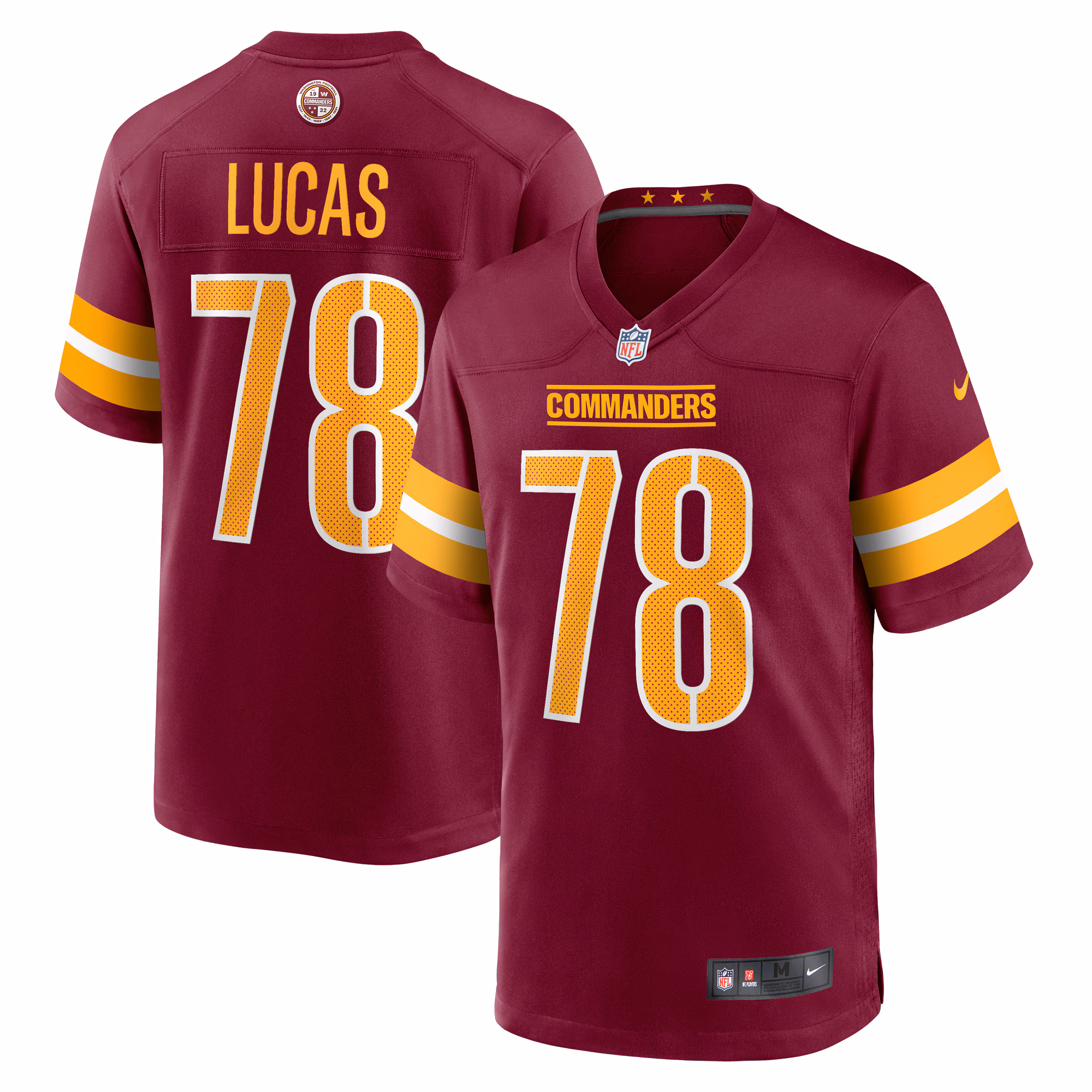 Cornelius Lucas Washington Commanders  Game Jersey -  Burgundy