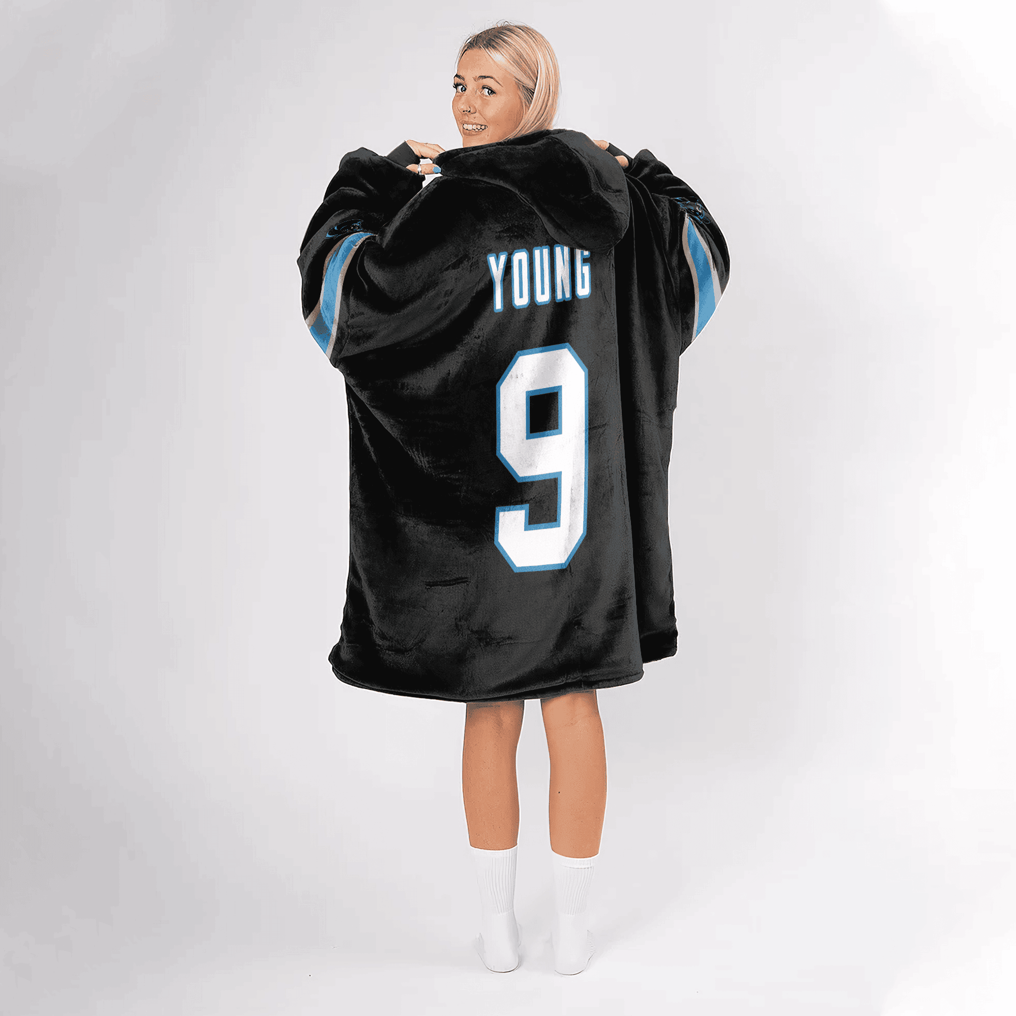 Adult 9 Carolina Football Unisex Blanket Hoodie