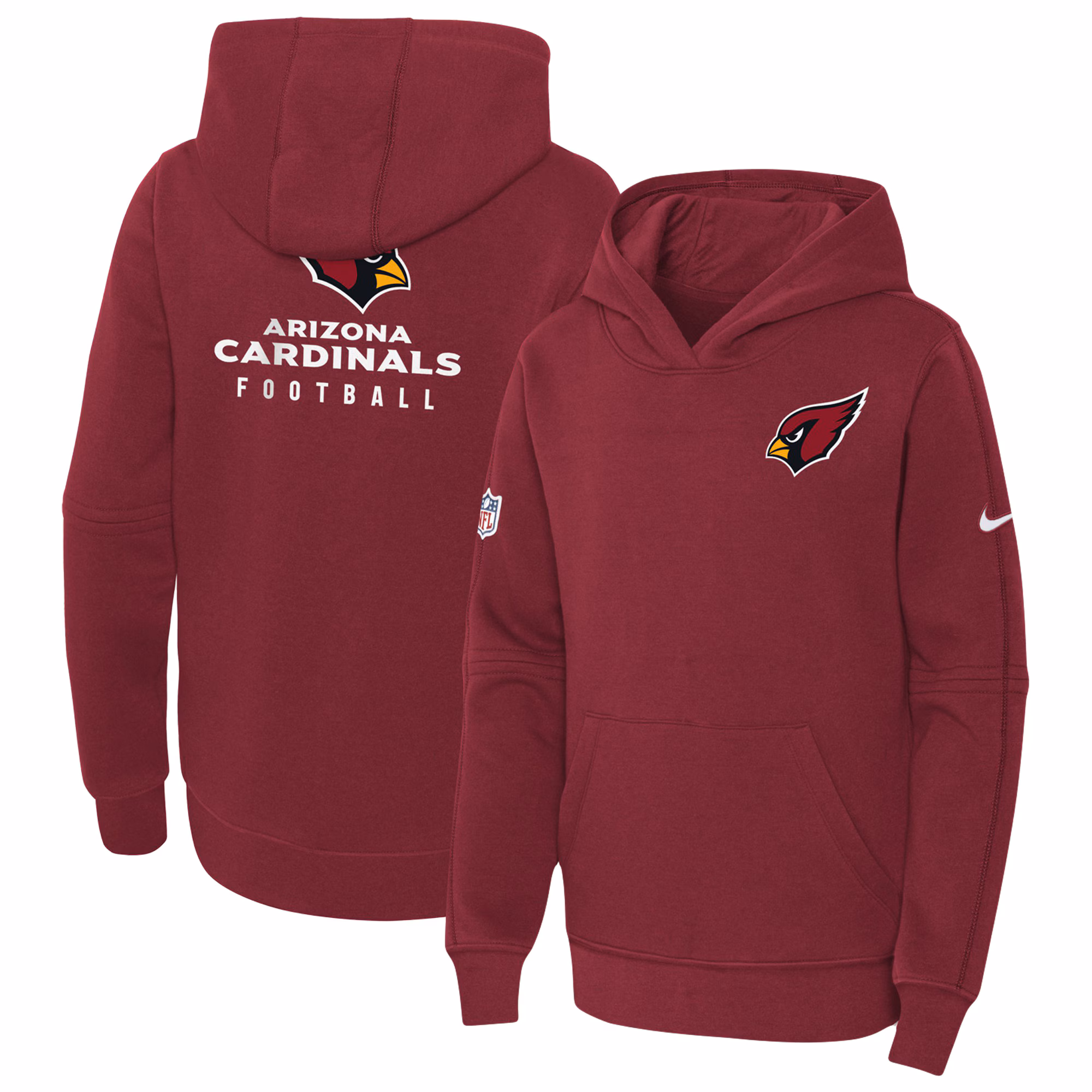 Arizona Cardinals Youth 2023 Sideline Club Fleece Pullover Hoodie - Cardinal