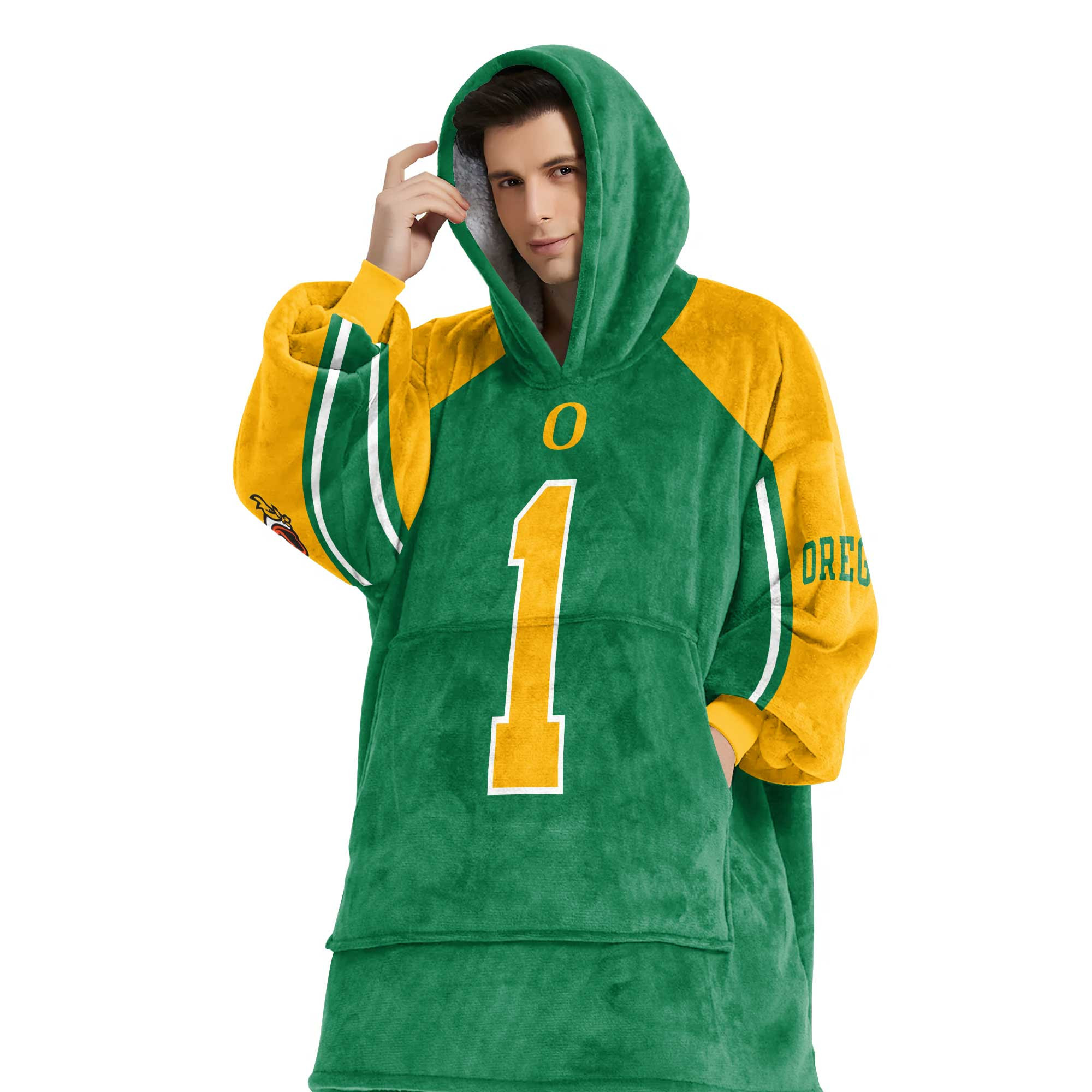 Adult Oregon Football Unisex Blanket Hoodie